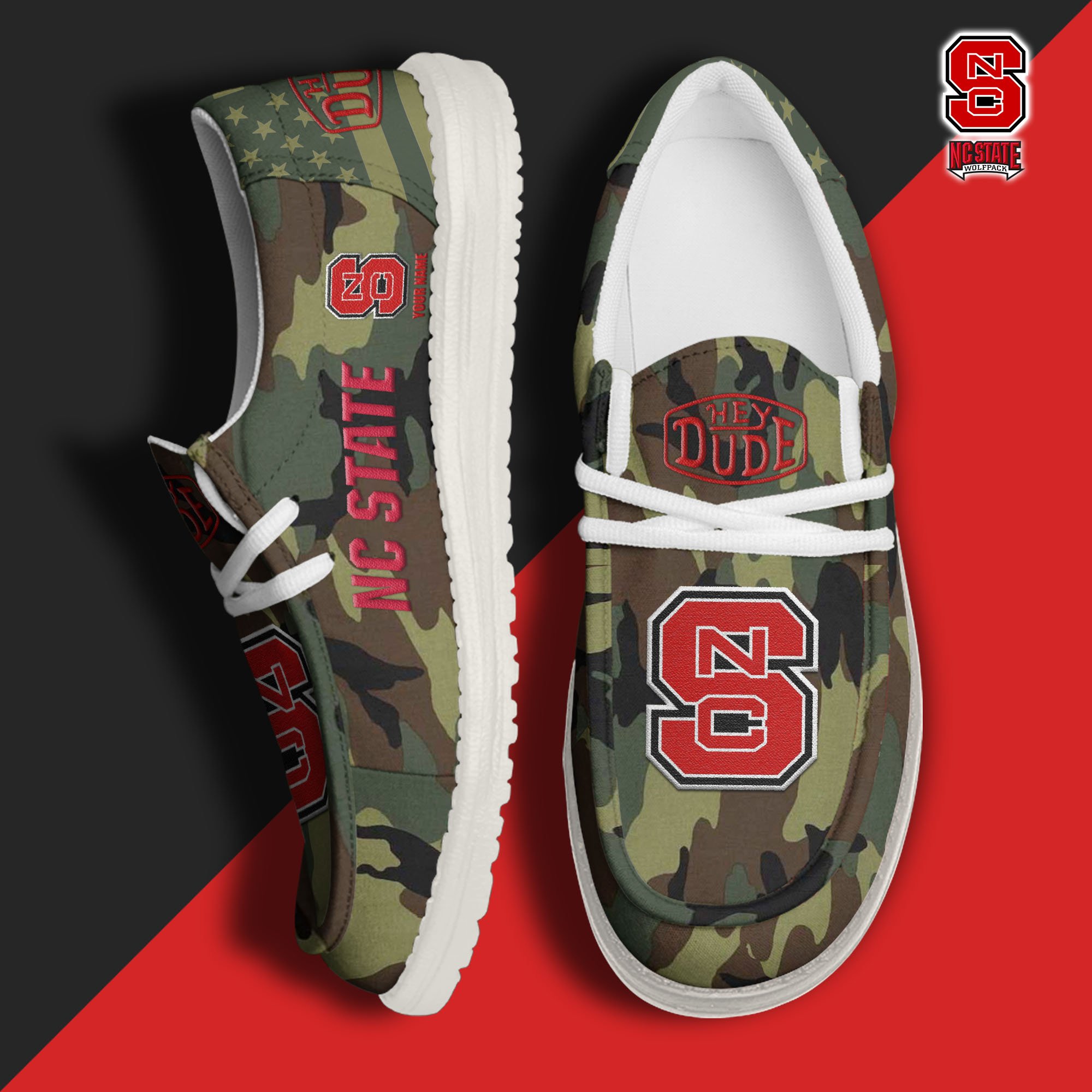 NC State Wolfpack Personalized Hey Dude Shoes For Men And Women Calebmatthewhans