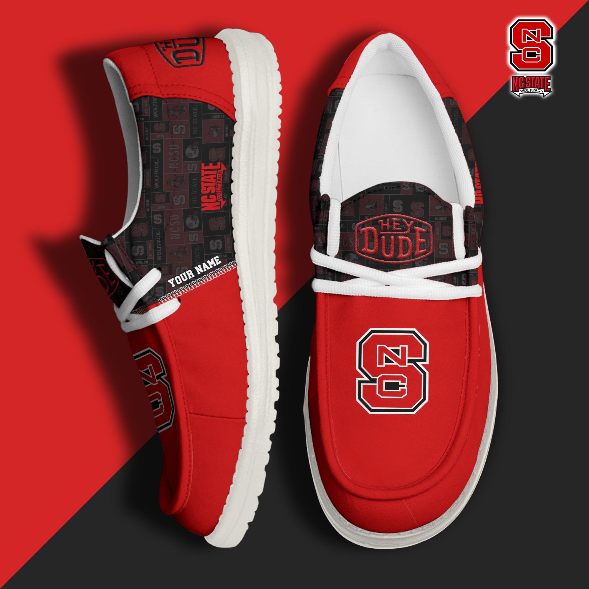 NC State Wolfpack Personalized Hey Dude Shoes For Men And Women Calebmatthewhans