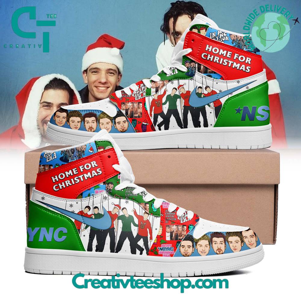 NSYNC Home For Christmas AJ1 High Sneakers Shoes For Men And Women Calebmatthewhans