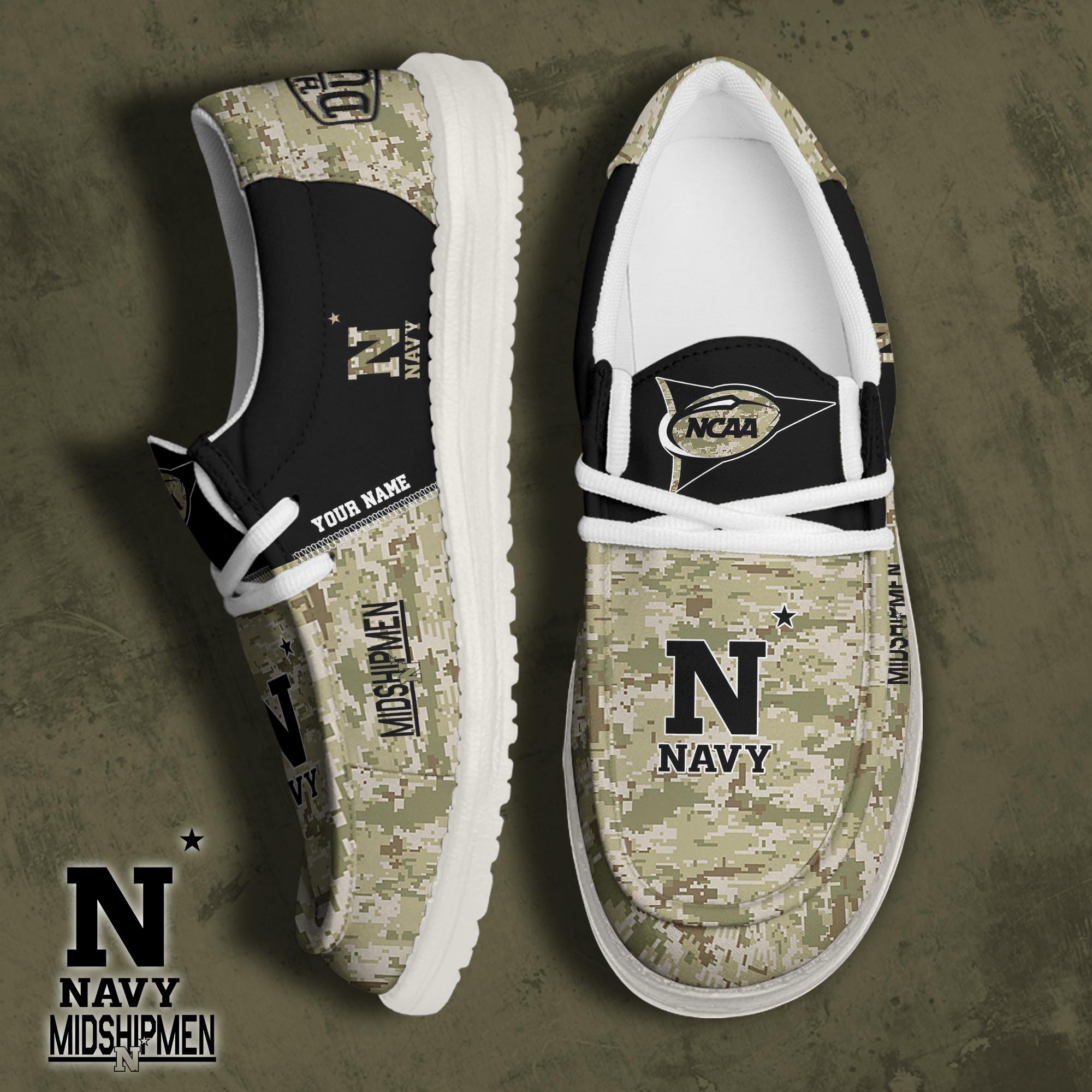 Navy Midshipmen Personalized Hey Dude Shoes For Men And Women Calebmatthewhans