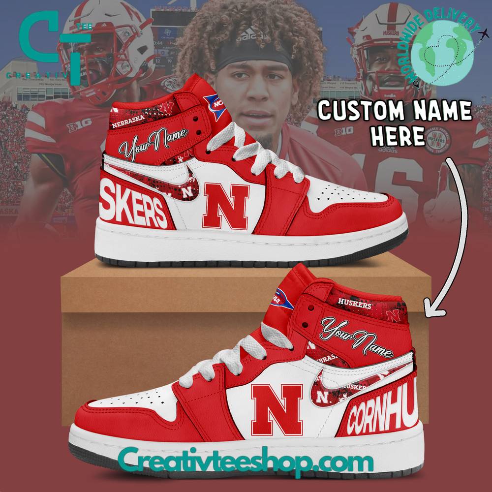 Nebraska Cornhuskers AJ1 High Sneakers Shoes For Men And Women Calebmatthewhans