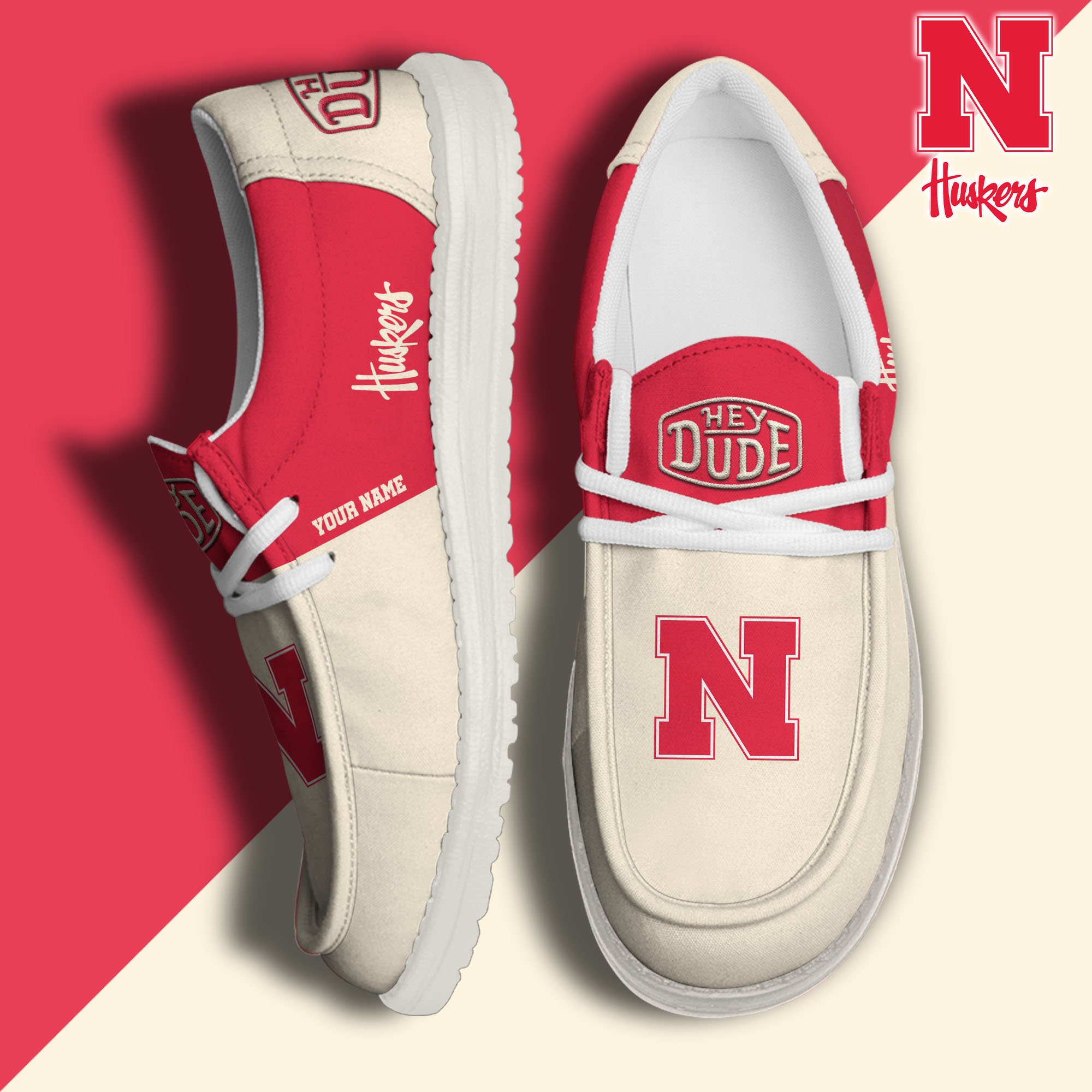 Nebraska Cornhuskers Personalized Hey Dude Shoes For Men And Women Calebmatthewhans