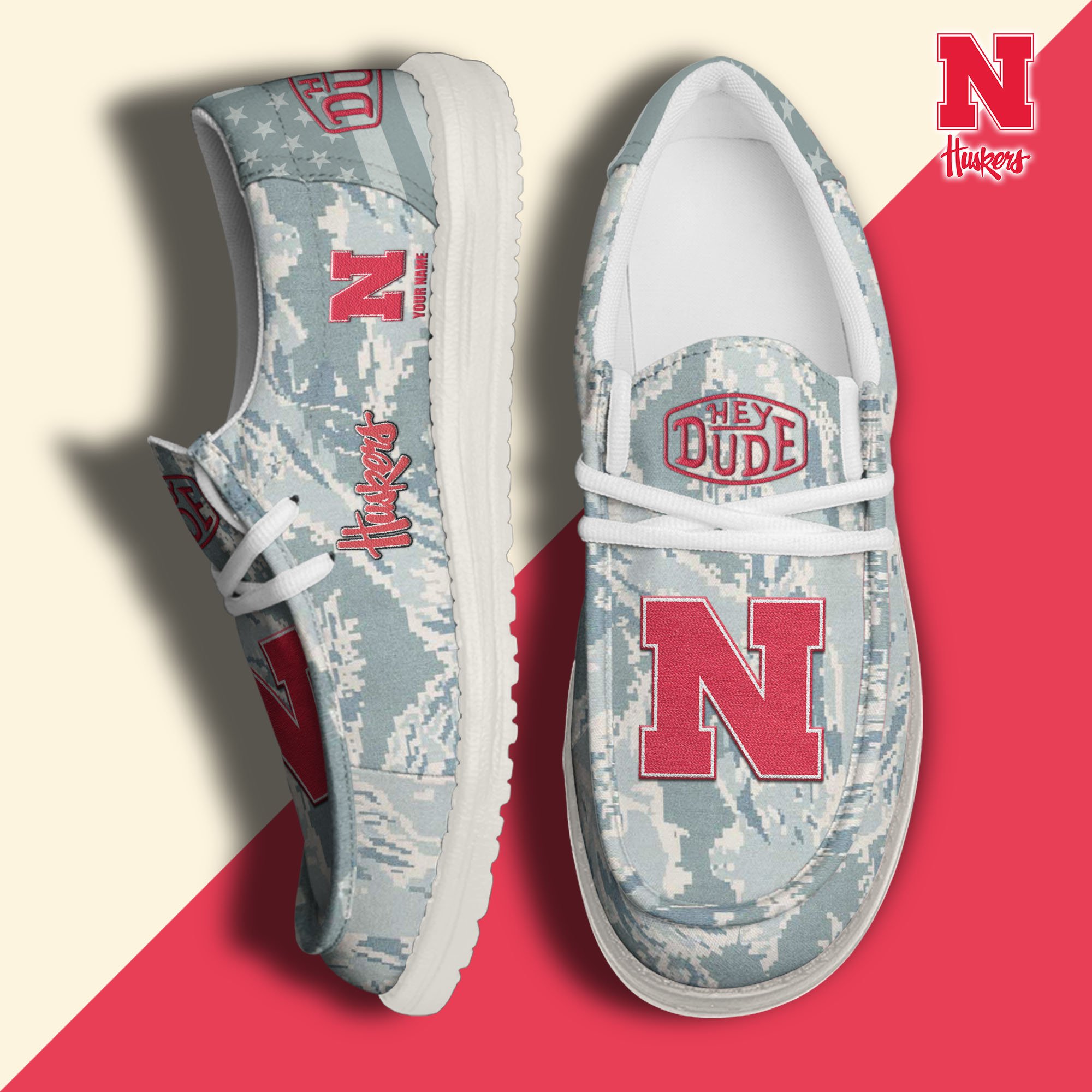 Nebraska Cornhuskers Personalized Hey Dude Shoes For Men And Women Calebmatthewhans