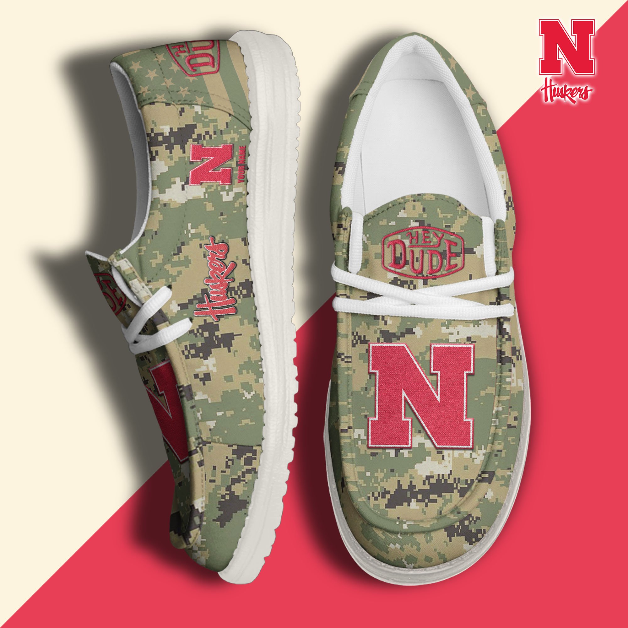 Nebraska Cornhuskers Personalized Hey Dude Shoes For Men And Women Calebmatthewhans