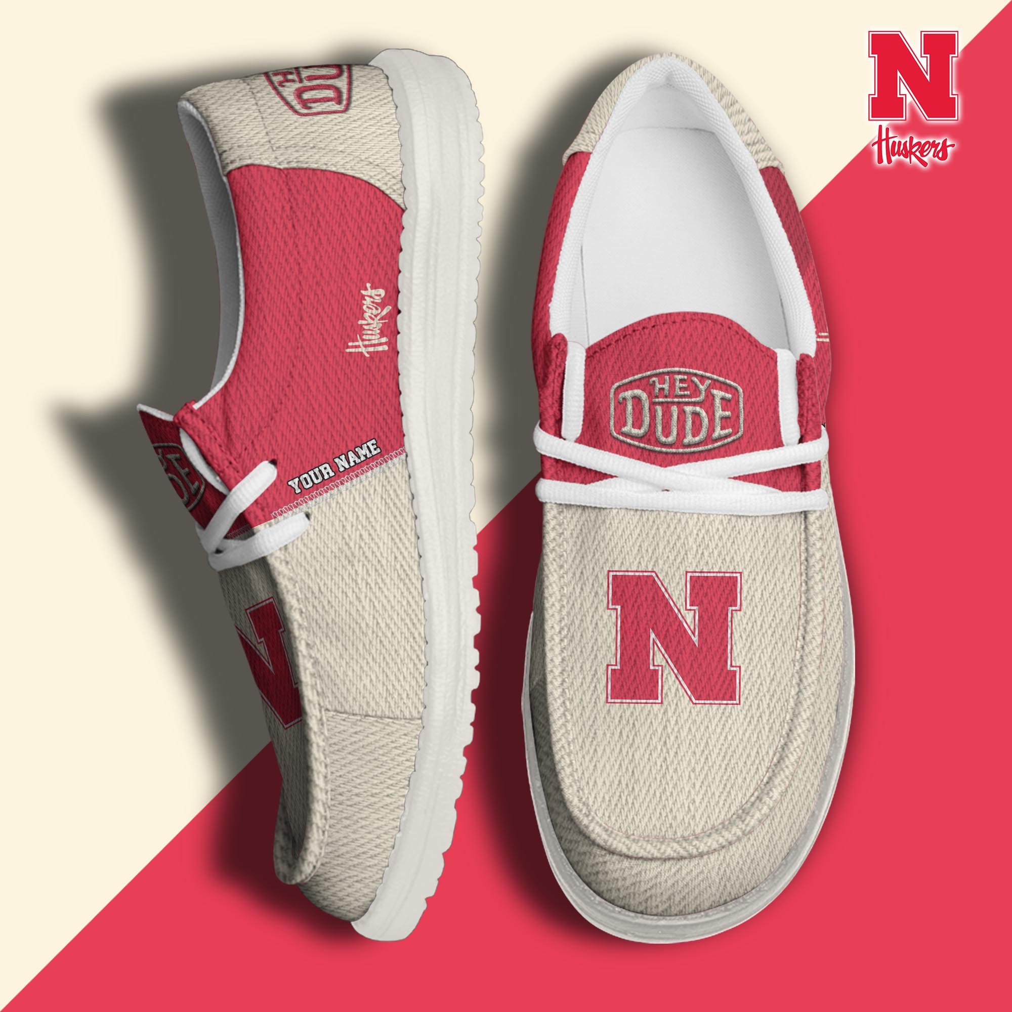 Nebraska Cornhuskers Personalized Hey Dude Shoes For Men And Women Calebmatthewhans