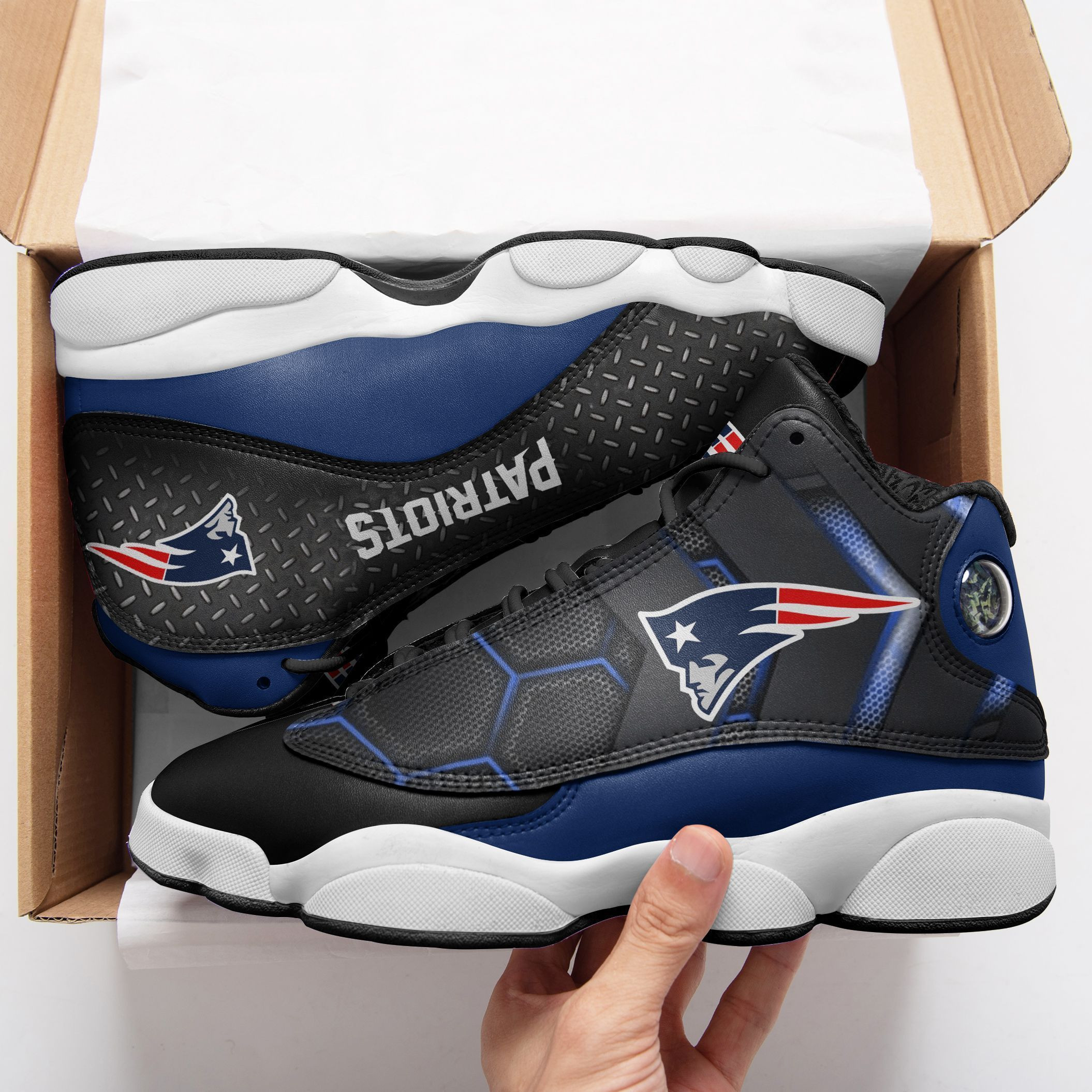 New England Patriots NFL AJ13 Sneakers Shoes For Men And Women Calebmatthewhans