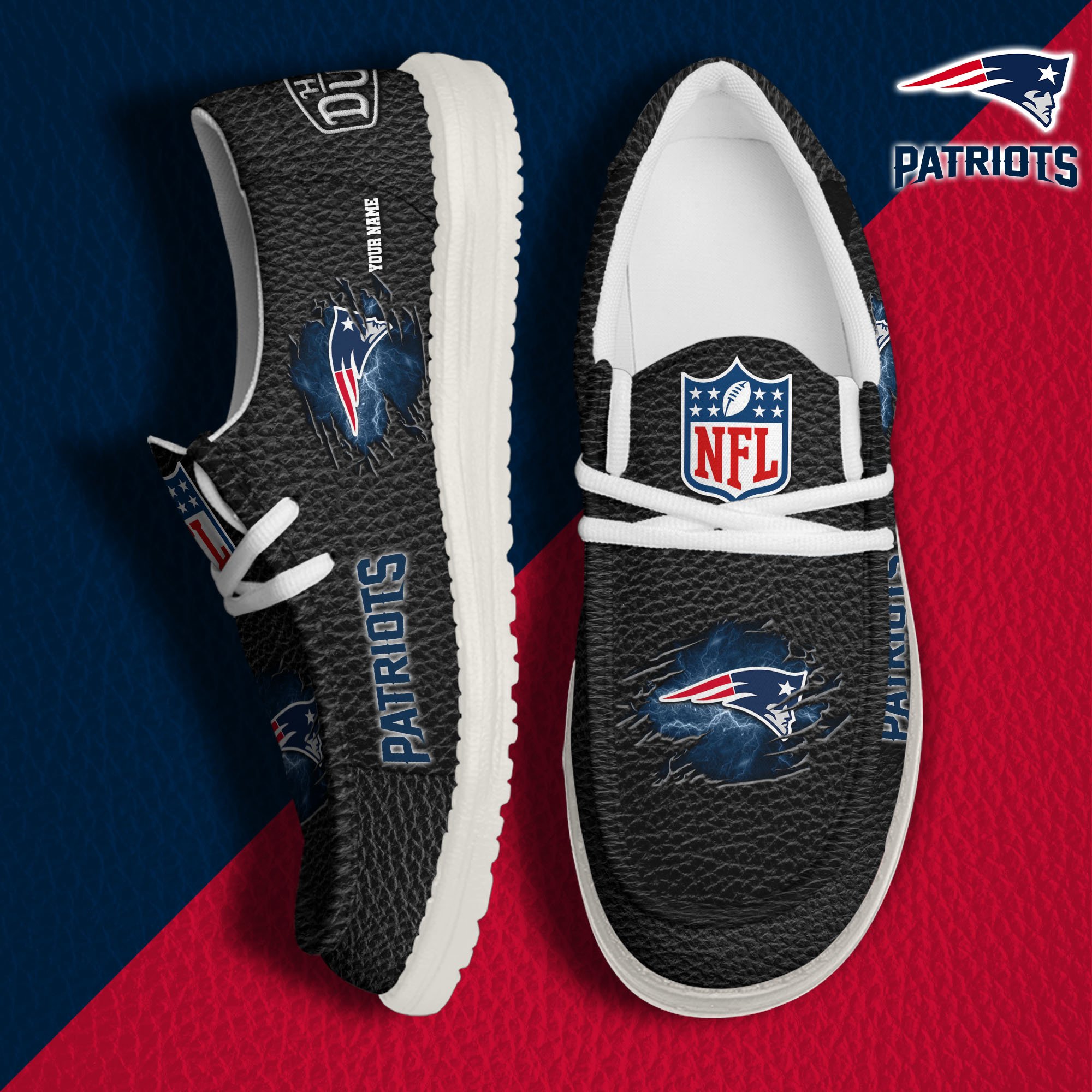 New England Patriots Personalized Hey Dude Shoes For Men And Women Calebmatthewhans