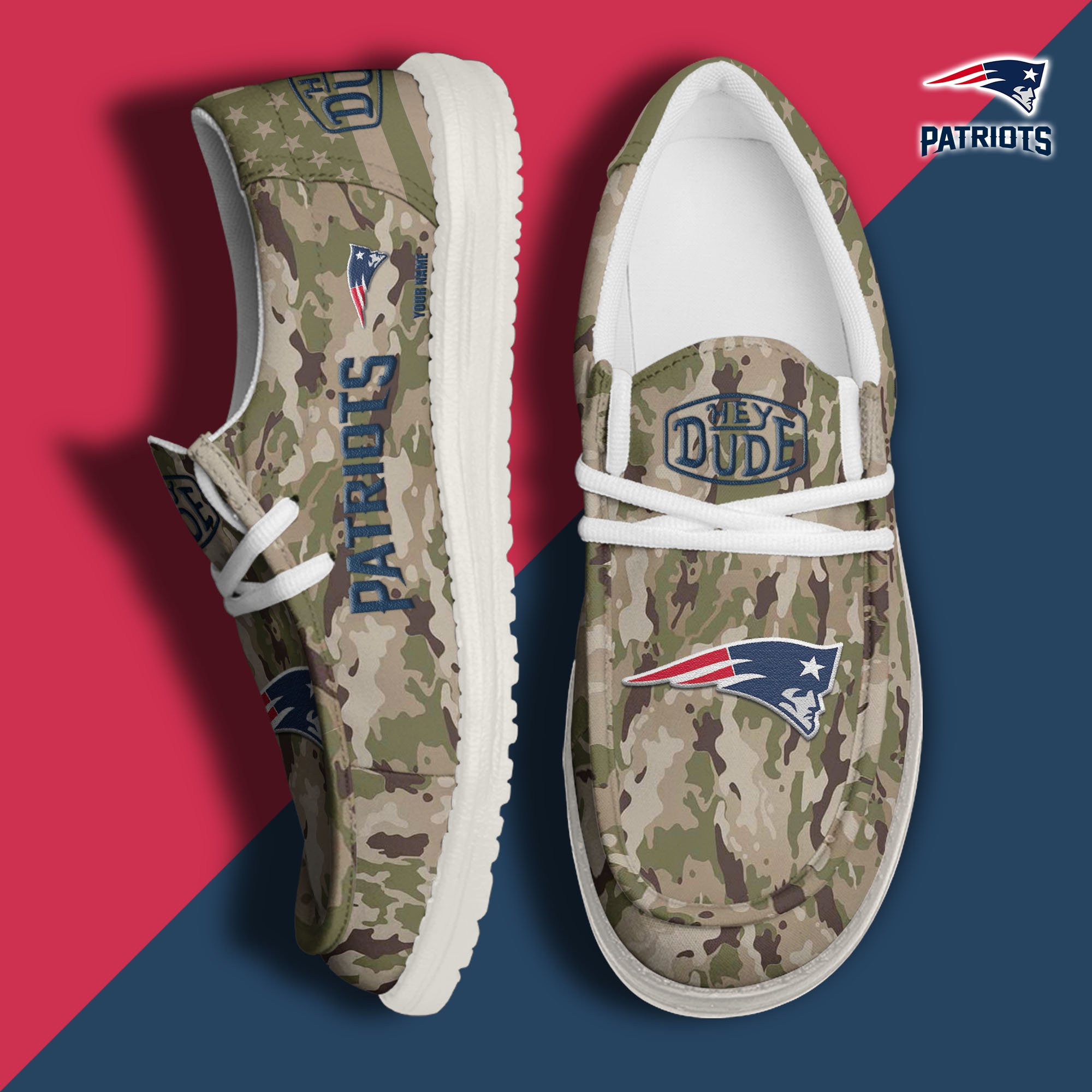 New England Patriots Personalized Hey Dude Shoes For Men And Women Calebmatthewhans