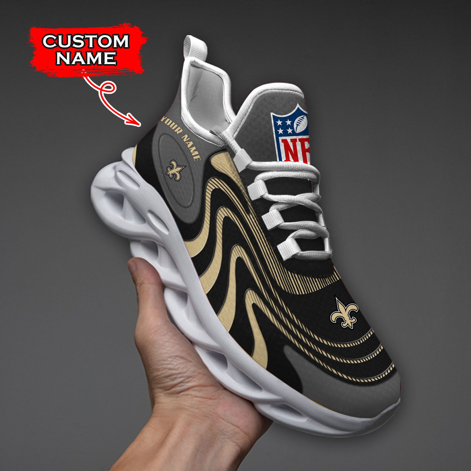 New Orleans Saints NFL Max Soul Shoes Sneakers For Men And Women Calebmatthewhans
