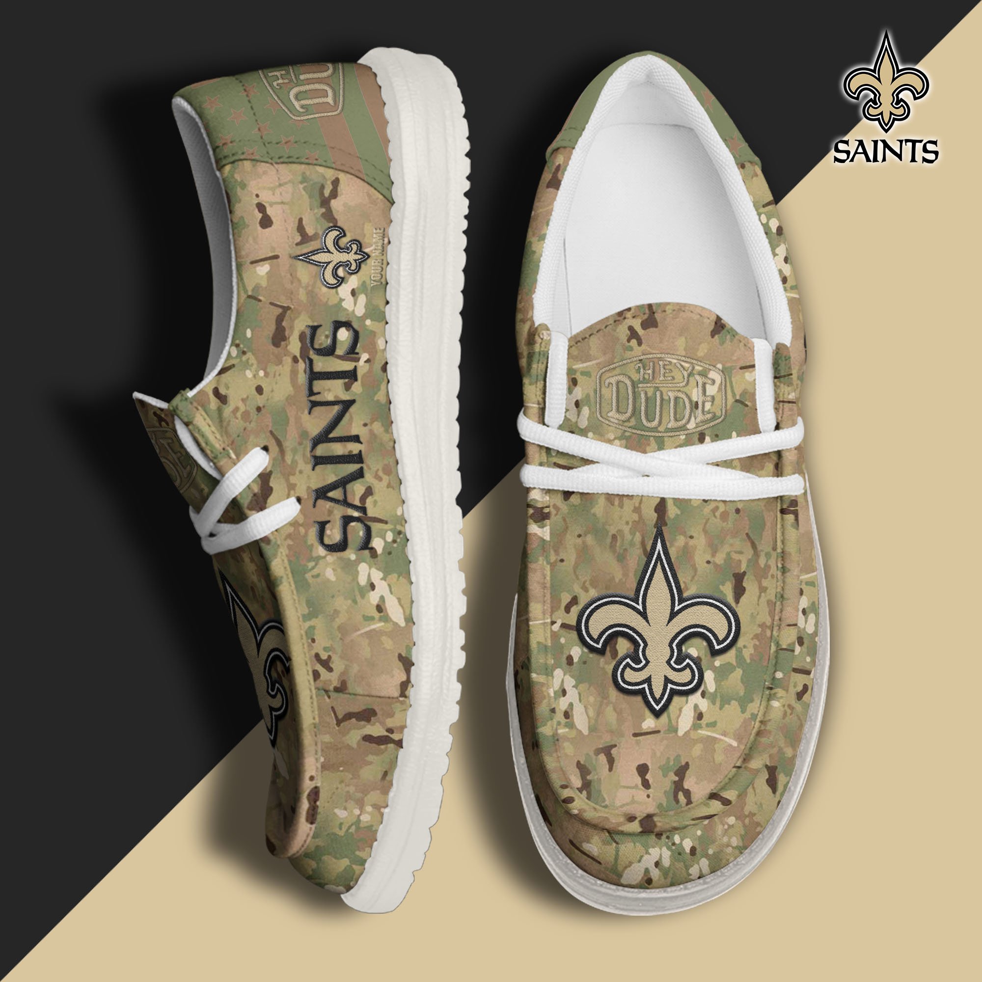 New Orleans Saints Personalized Hey Dude Shoes For Men And Women Calebmatthewhans