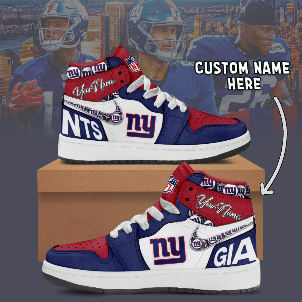 New York Giants AJ1 High Sneakers Shoes For Men And Women Calebmatthewhans