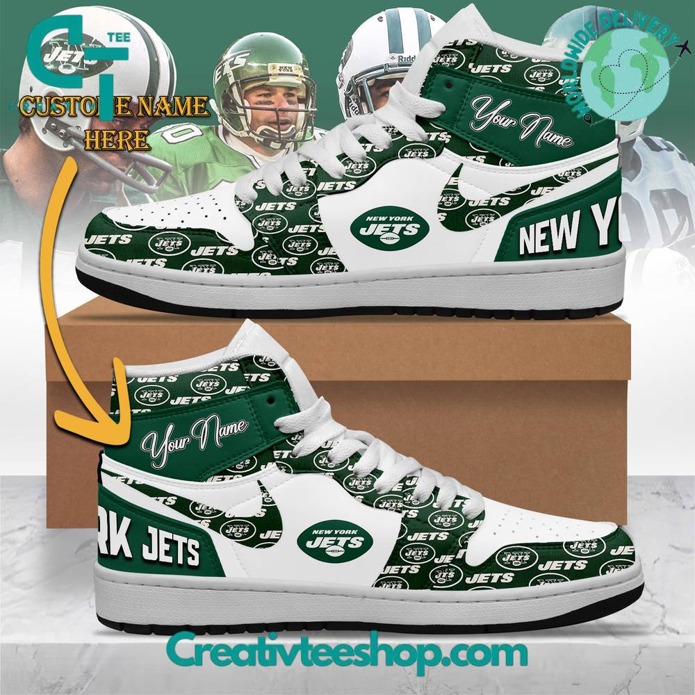 New York Jets AJ1 High Sneakers Shoes For Men And Women Calebmatthewhans