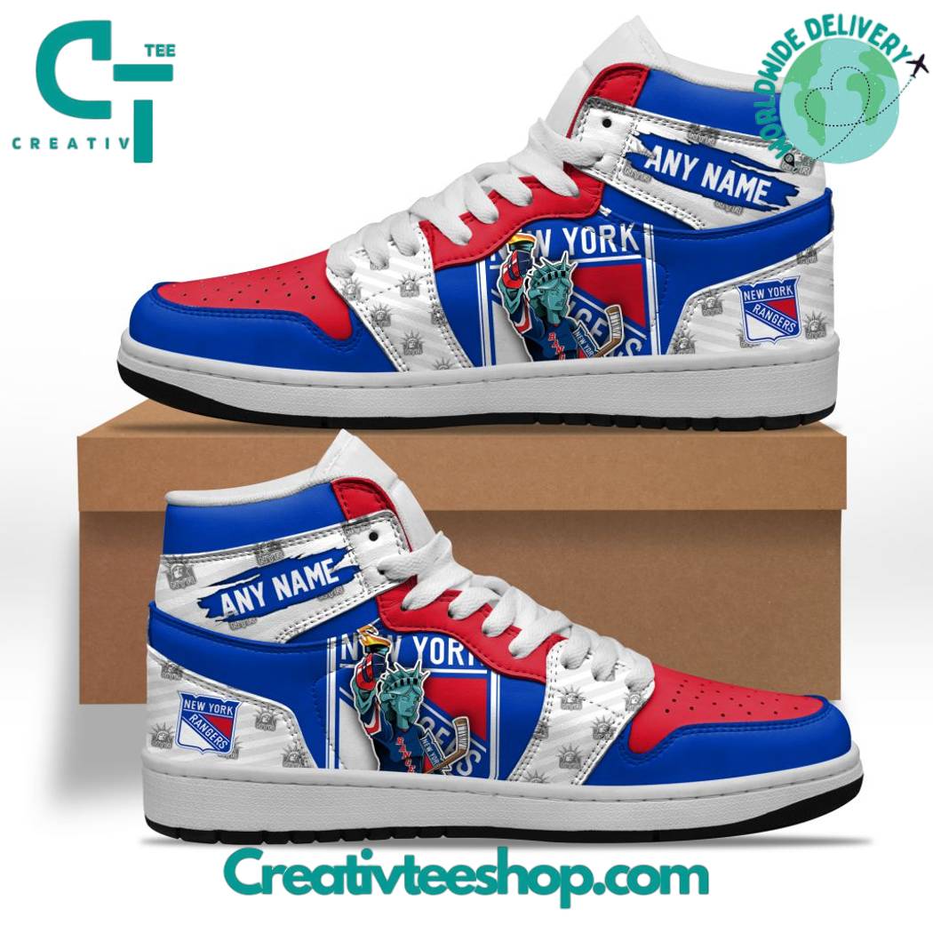 New York Rangers AJ1 High Sneakers Shoes For Men And Women Calebmatthewhans