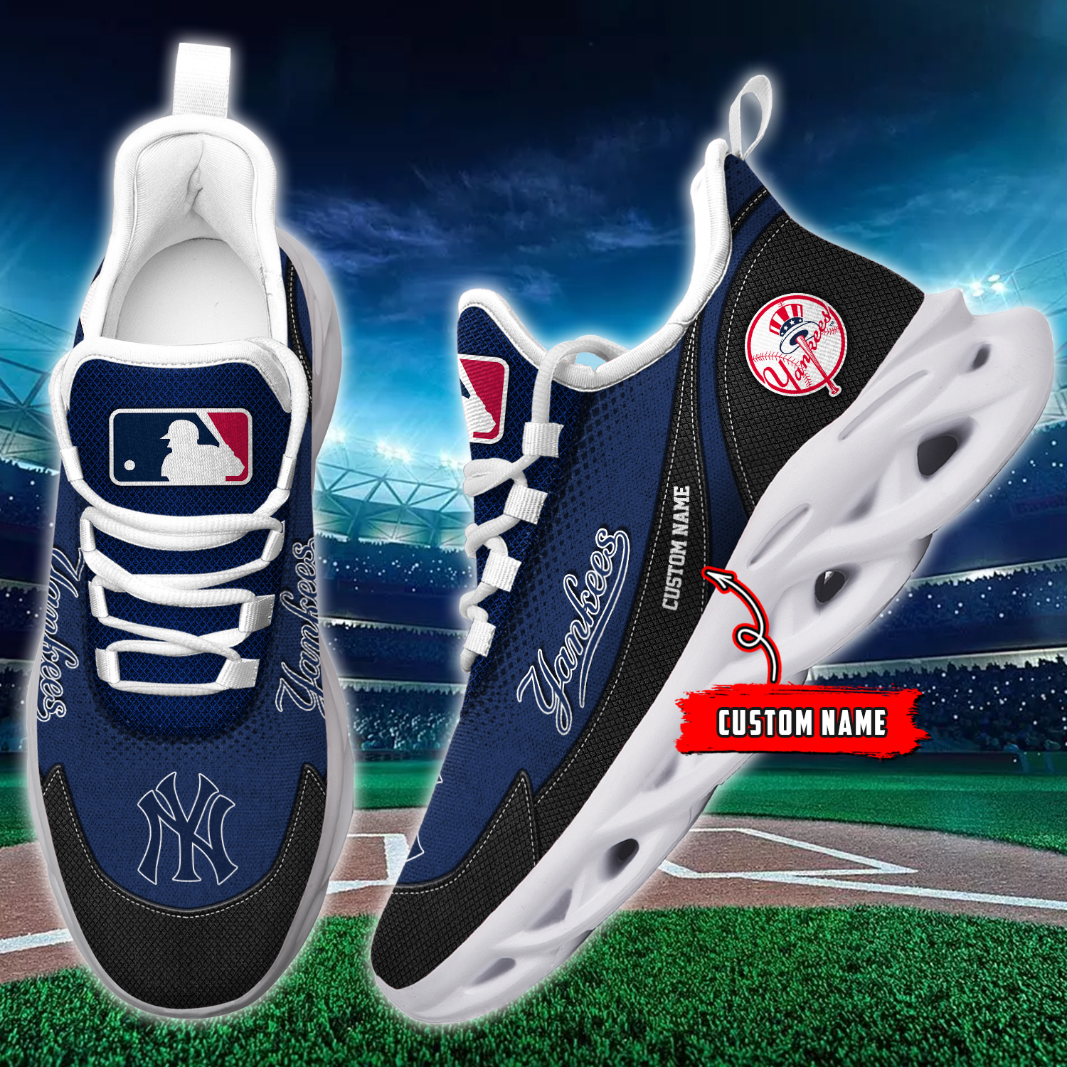 New York Yankees MLB Max Soul Shoes Sneakers For Men And Women Calebmatthewhans