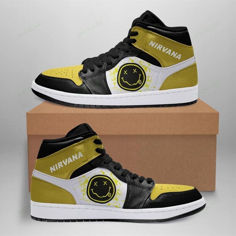 Nirvana Rock Band AJ1 High Sneakers Shoes For Men And Women Calebmatthewhans