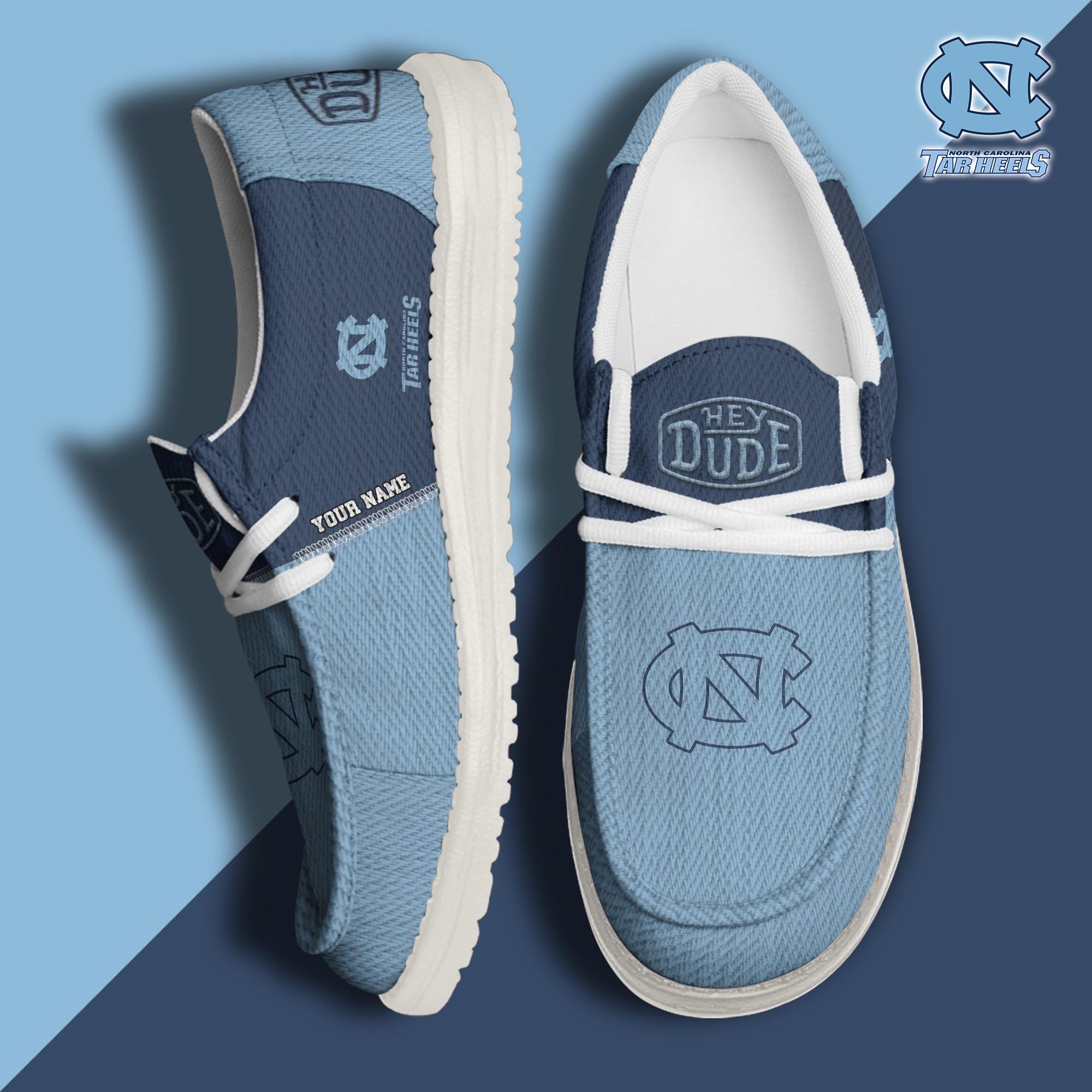 North Carolina Tar Heels Personalized Hey Dude Shoes For Men And Women Calebmatthewhans