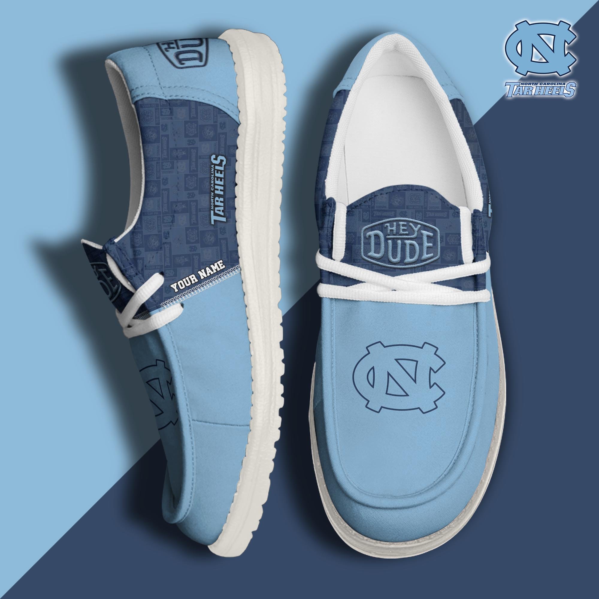 North Carolina Tar Heels Personalized Hey Dude Shoes For Men And Women Calebmatthewhans