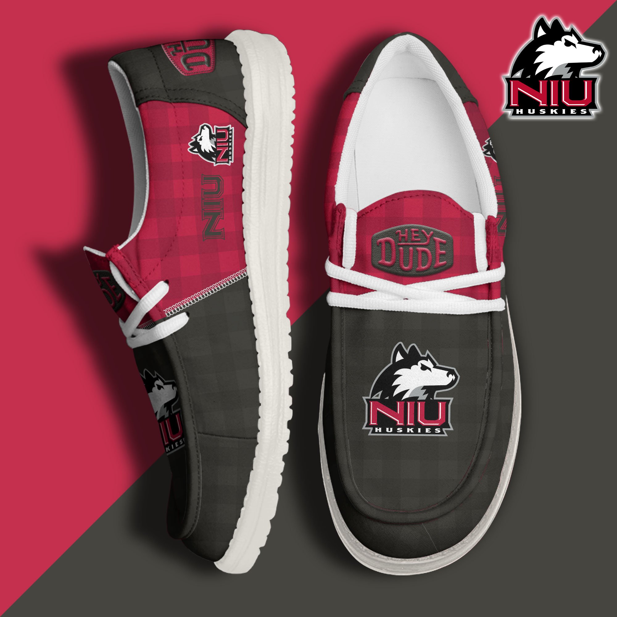 Northern Illinois Huskies Personalized Hey Dude Shoes For Men And Women Calebmatthewhans