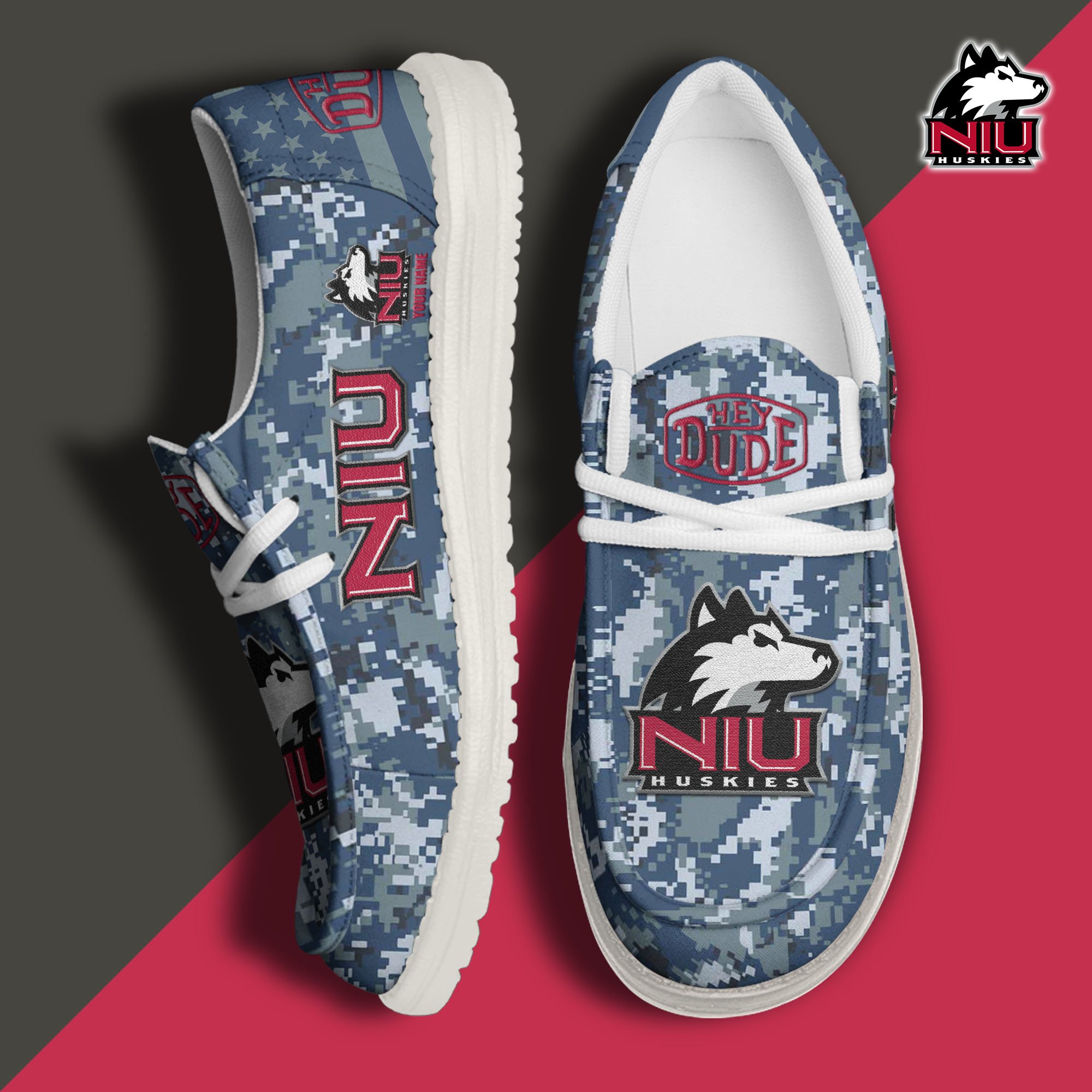 Northern Illinois Huskies Personalized Hey Dude Shoes For Men And Women Calebmatthewhans