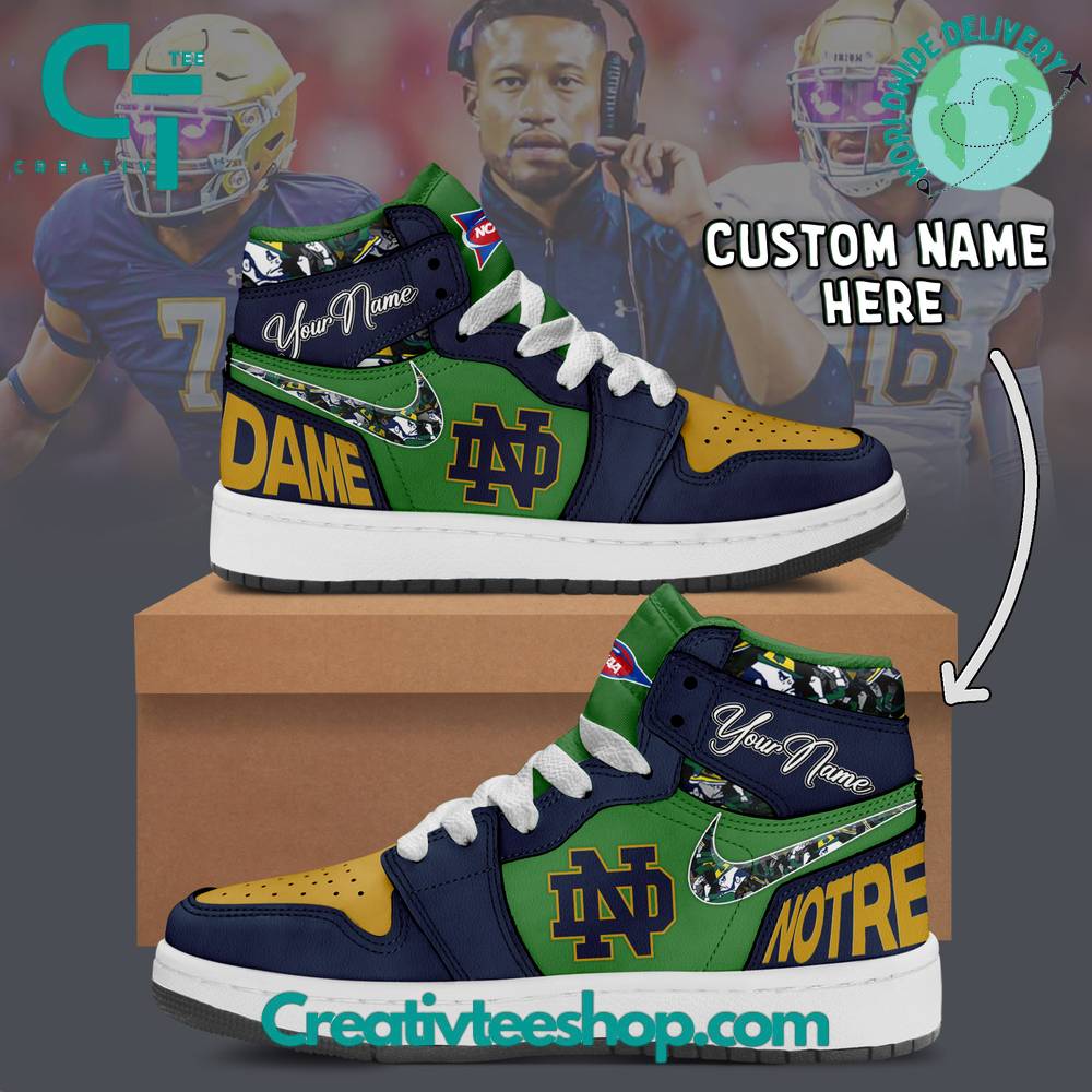 Notre Dame Fighting Irish AJ1 High Sneakers Shoes For Men And Women Calebmatthewhans
