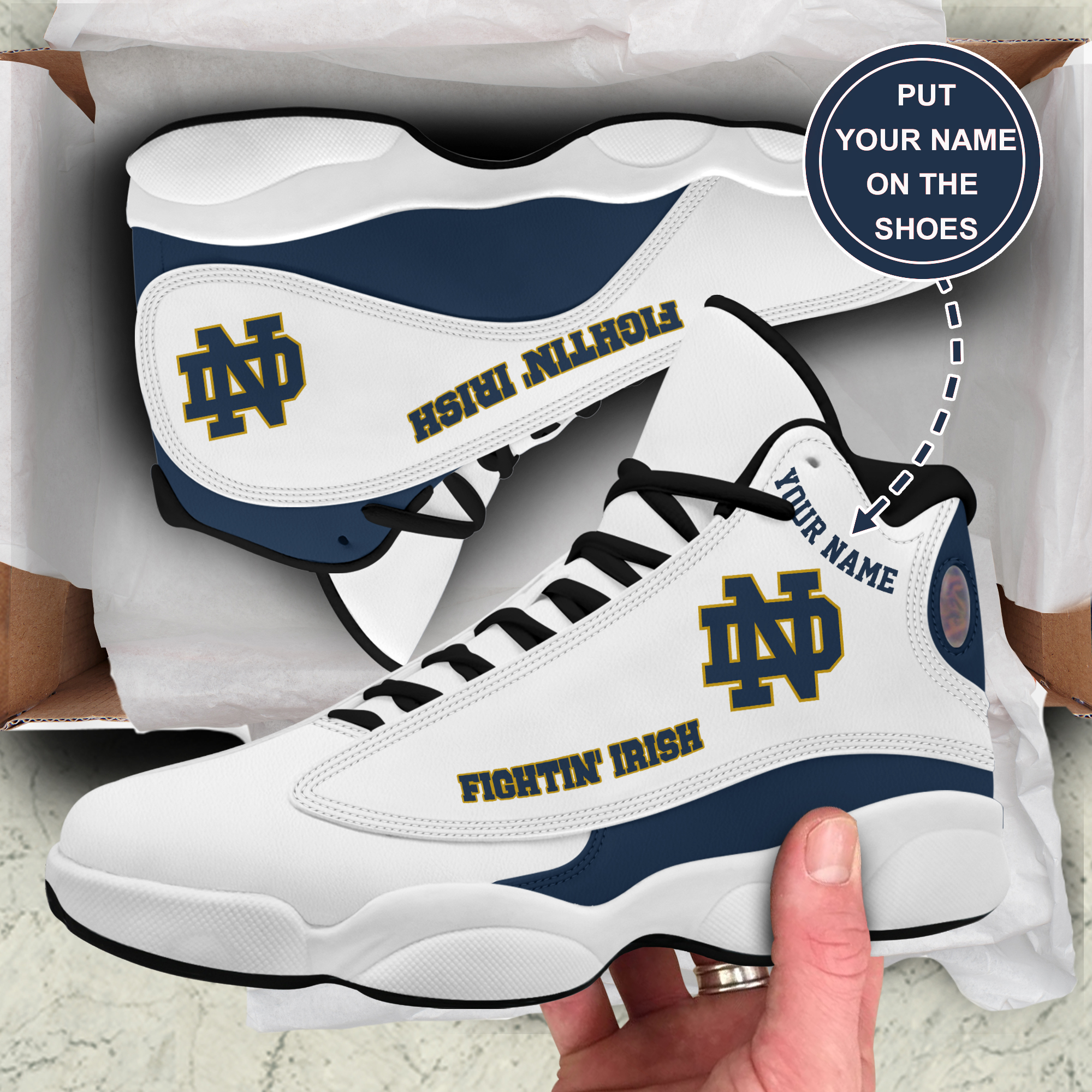 Notre Dame Fighting Irish AJ13 Sneakers Shoes For Men And Women Calebmatthewhans
