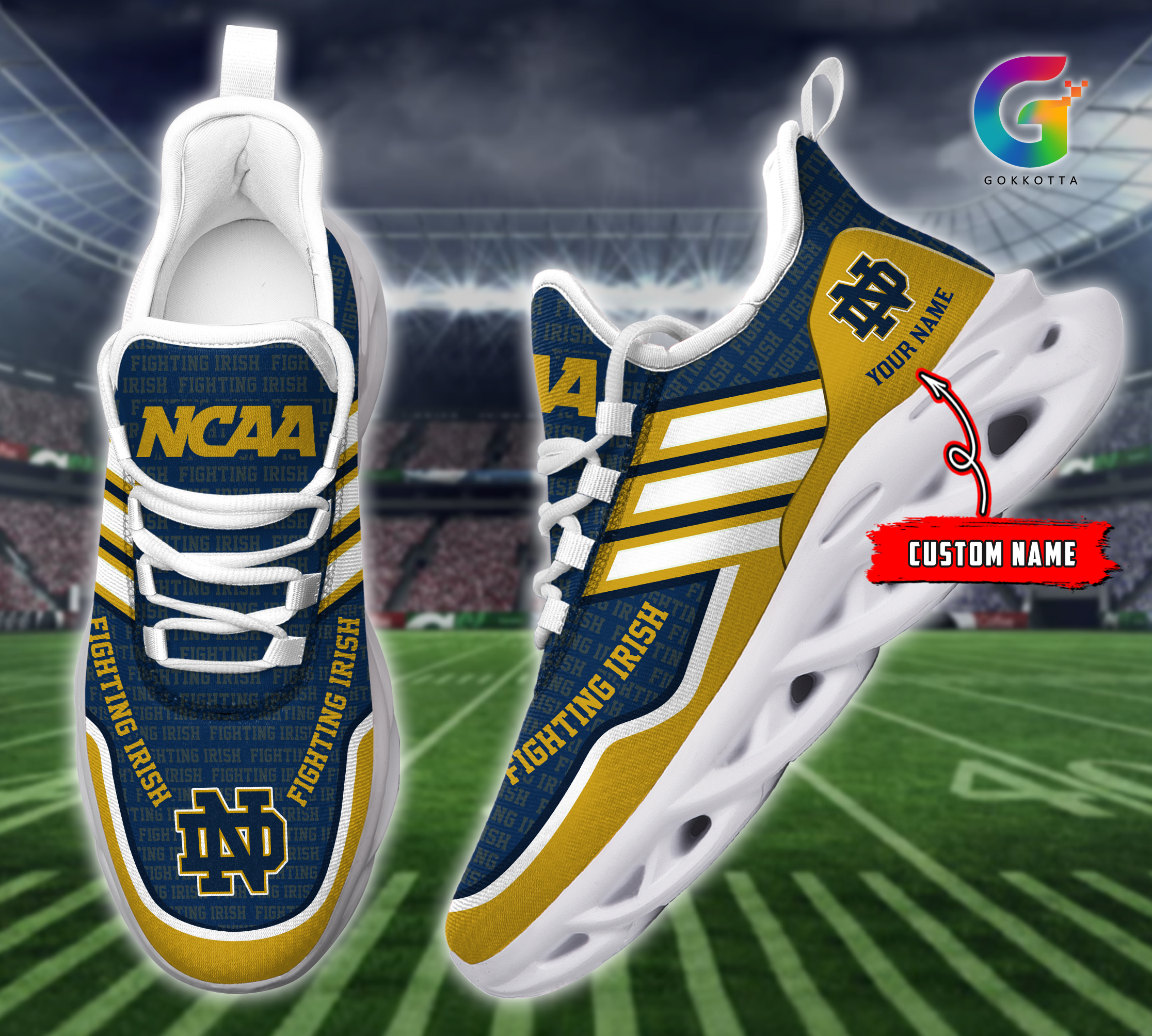 Notre Dame Fighting Irish NCAA Max Soul Shoes Sneakers For Men And Women Calebmatthewhans
