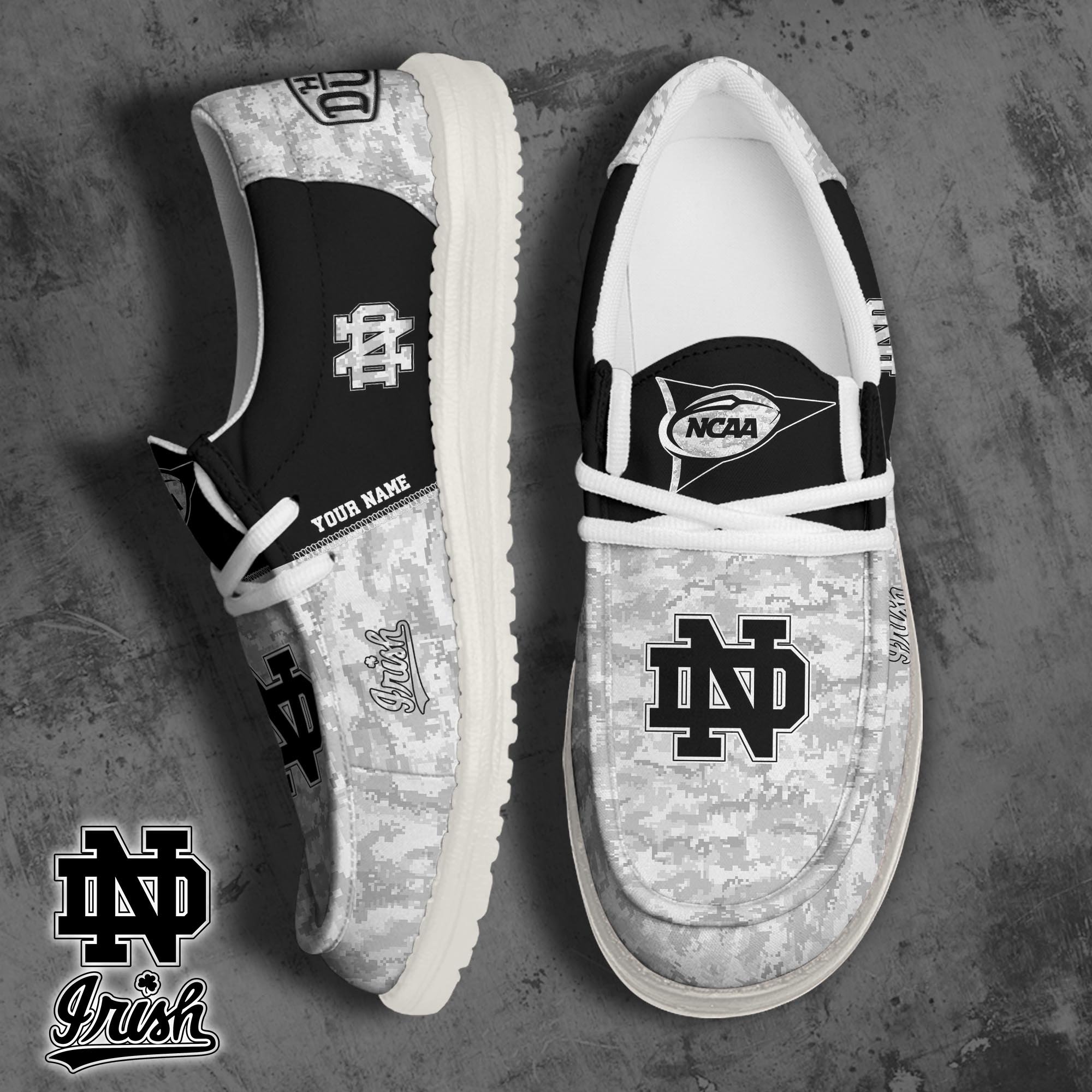 Notre Dame Fighting Irish Personalized Hey Dude Shoes For Men And Women Calebmatthewhans