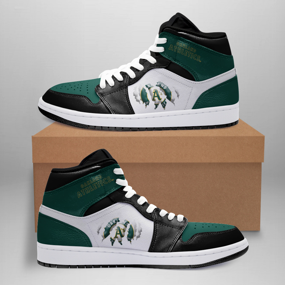 Oakland Athletics AJ1 High Sneakers Shoes For Men And Women Calebmatthewhans