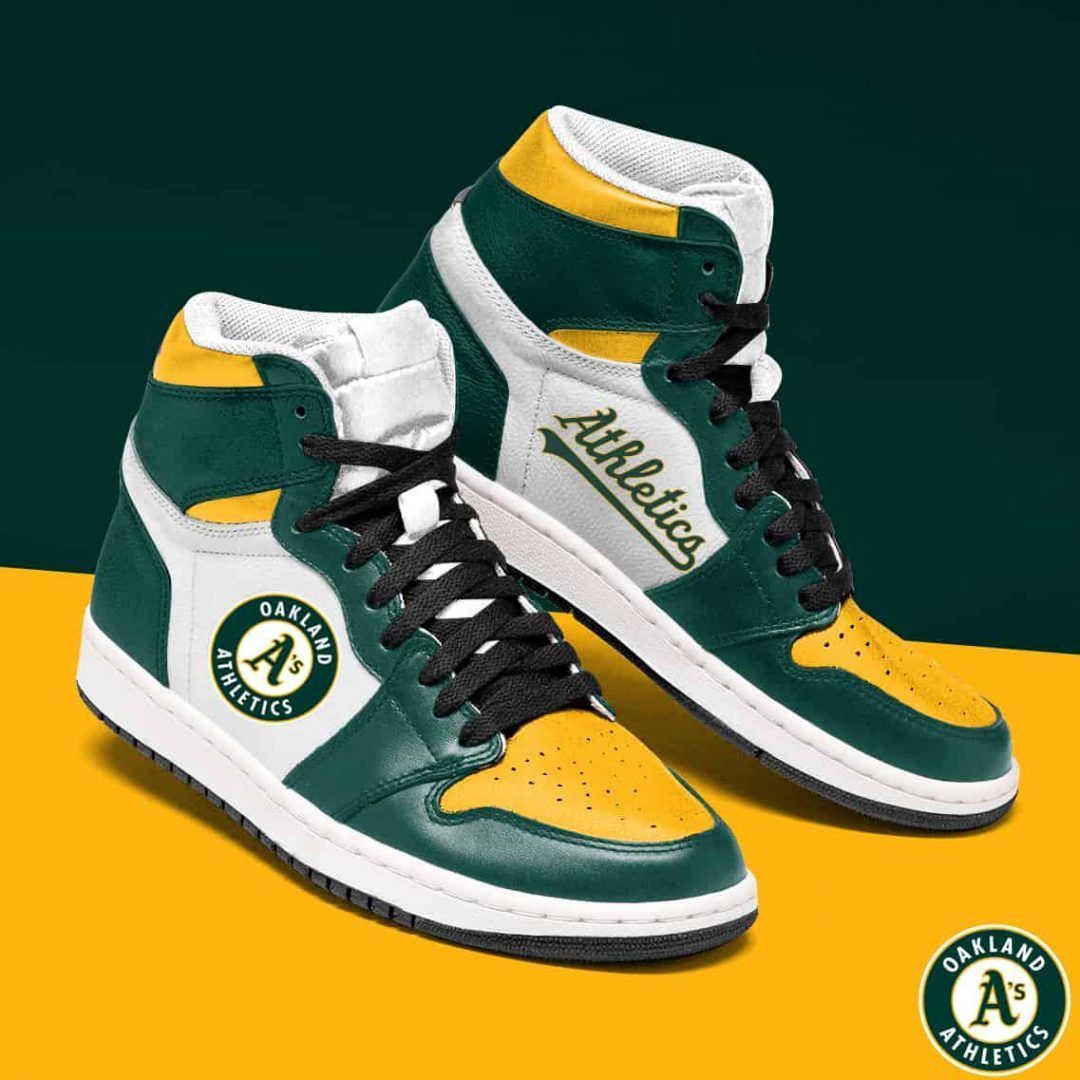 Oakland Athletics AJ1 High Sneakers Shoes For Men And Women Calebmatthewhans
