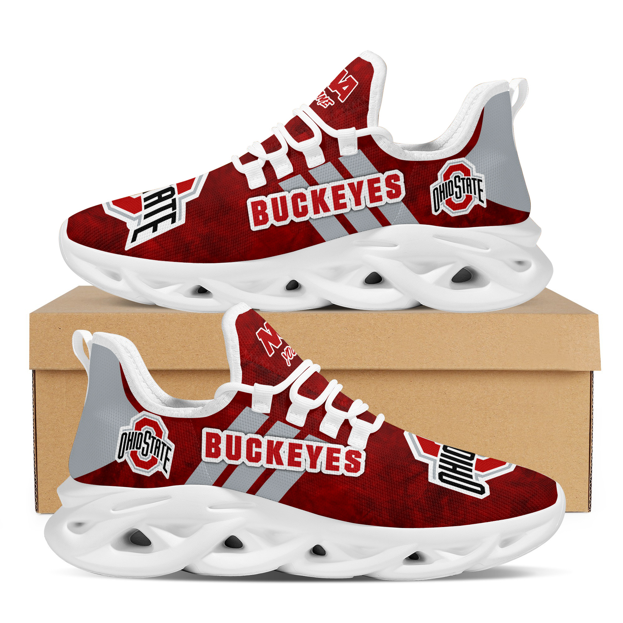 Ohio State Buckeyes Max Soul Shoes Sneakers For Men And Women Calebmatthewhans