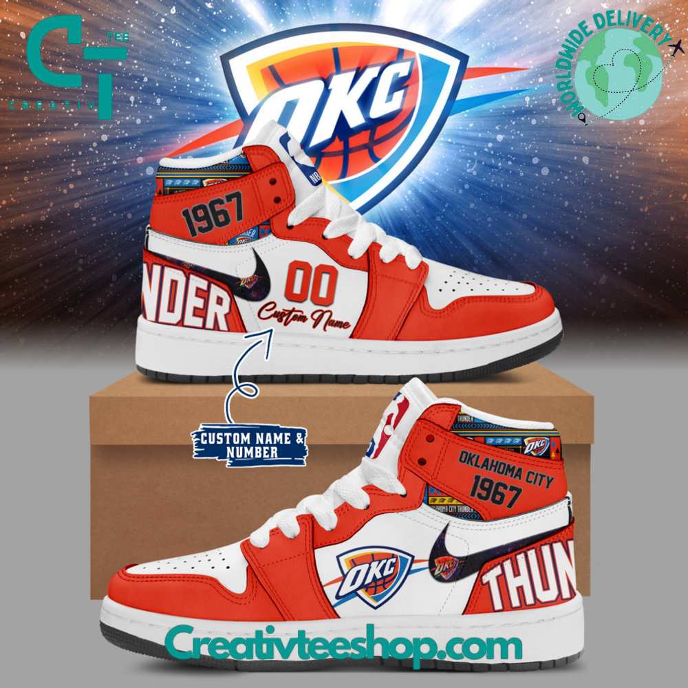 Oklahoma City Thunder AJ1 High Sneakers Shoes For Men And Women Calebmatthewhans