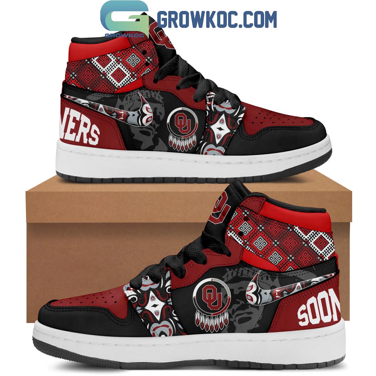 Oklahoma Sooners AJ1 High Sneakers Shoes For Men And Women Calebmatthewhans