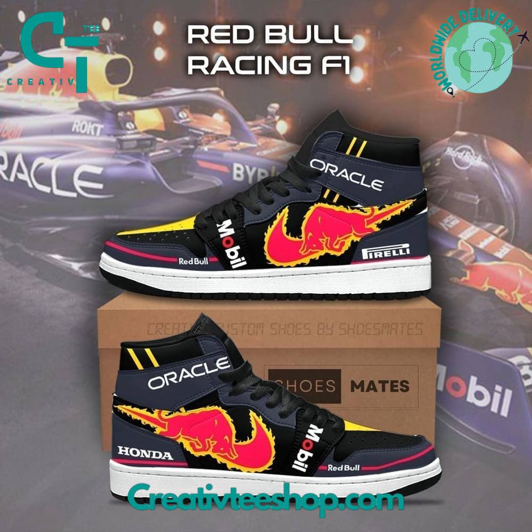 Oracle Red Bull AJ1 High Sneakers Shoes For Men And Women Calebmatthewhans
