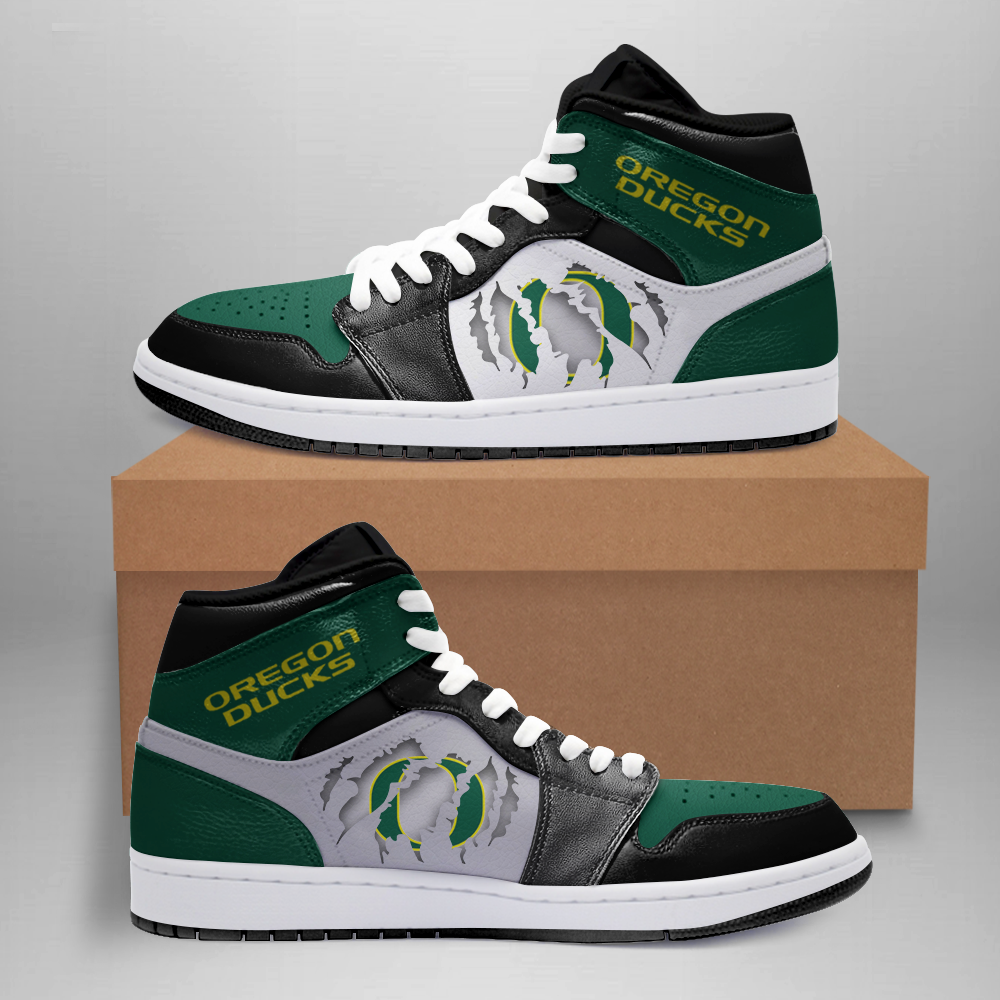 Oregon Ducks AJ1 High Sneakers Shoes For Men And Women Calebmatthewhans