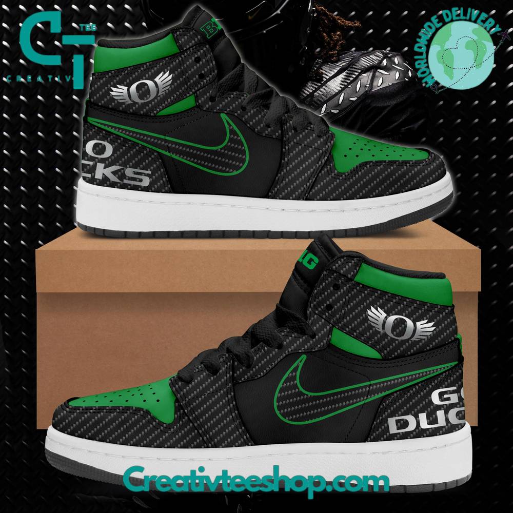 Oregon Ducks AJ1 High Sneakers Shoes For Men And Women Calebmatthewhans