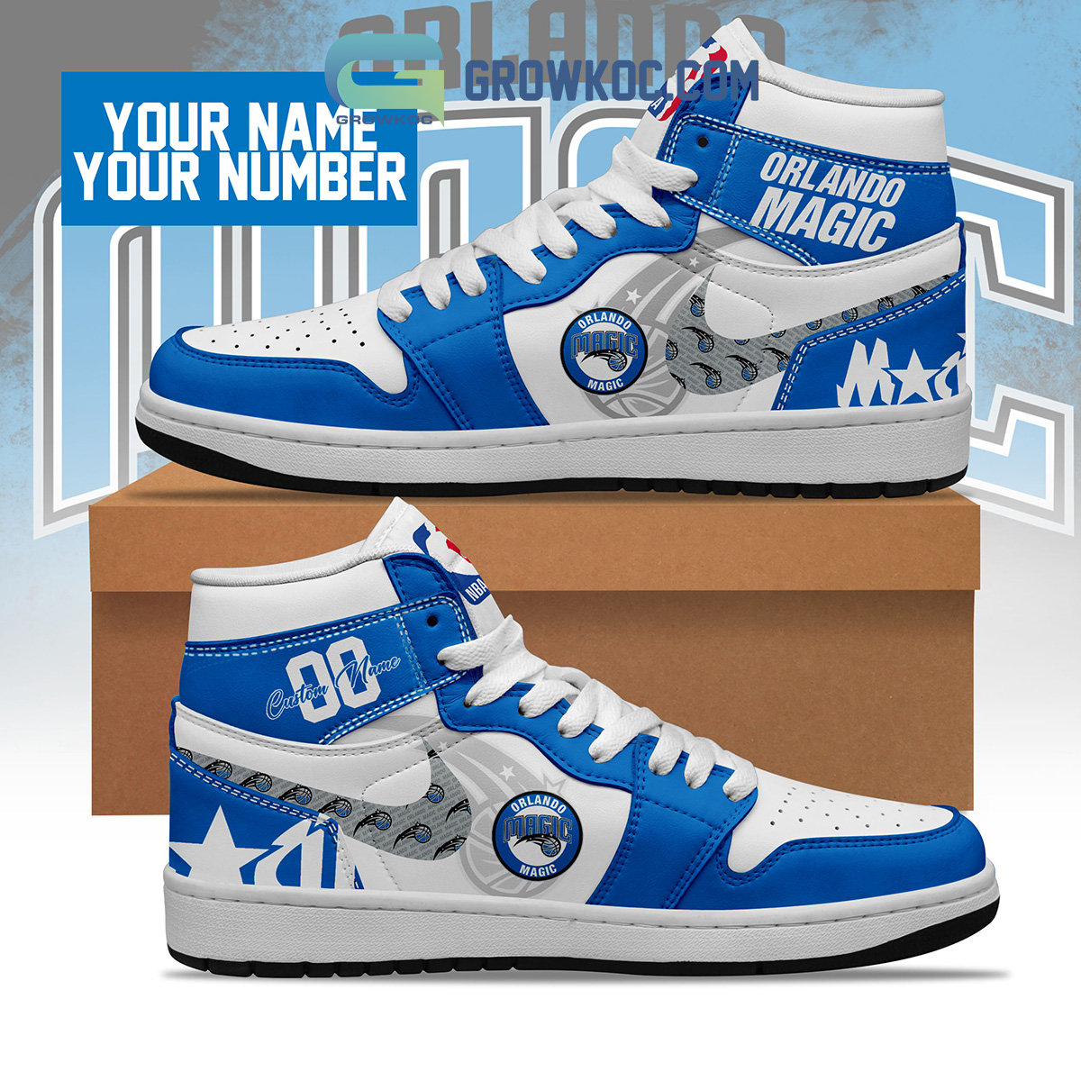 Orlando Magic AJ1 High Sneakers Shoes For Men And Women Calebmatthewhans