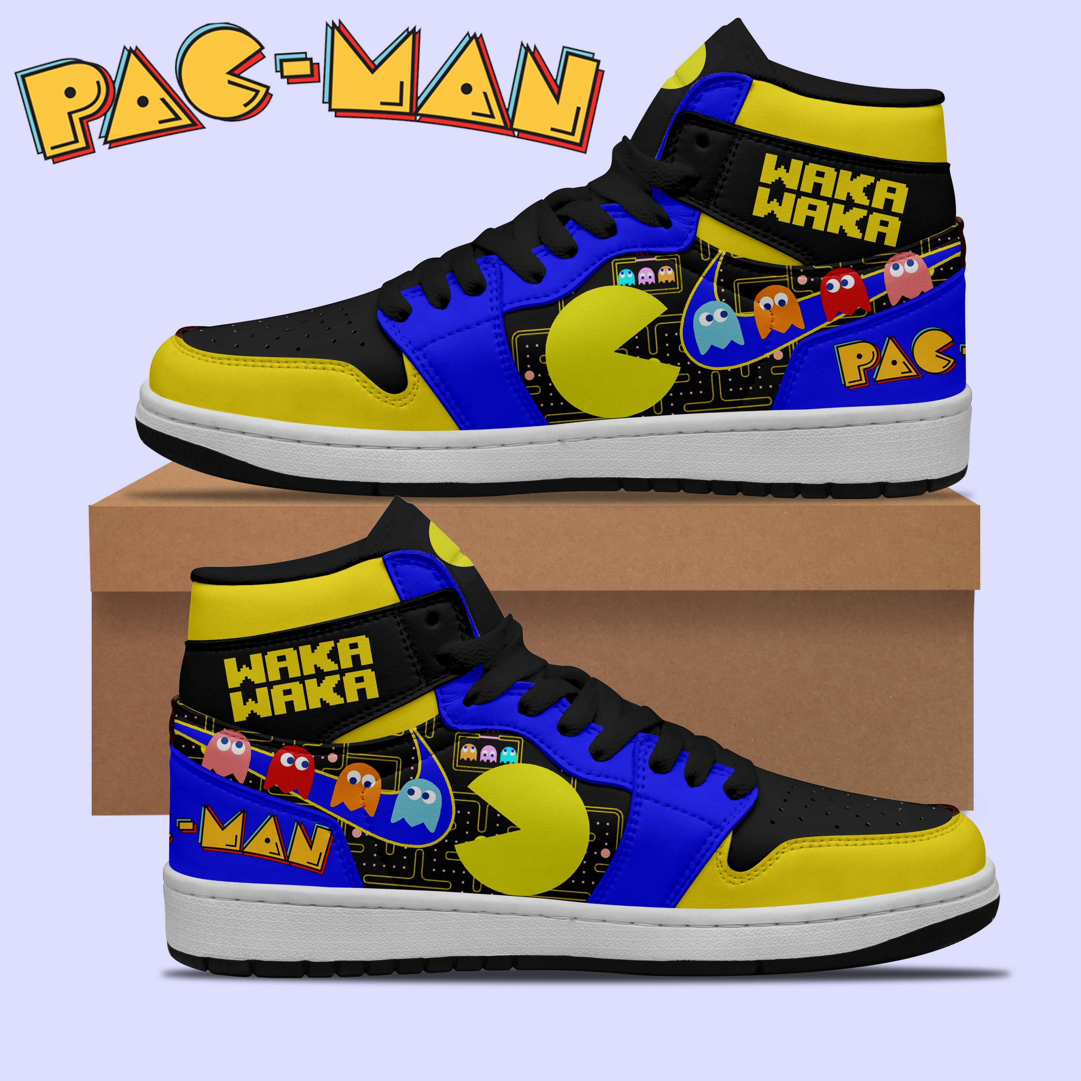 Pac-Man AJ1 High Sneakers Shoes For Men And Women Calebmatthewhans