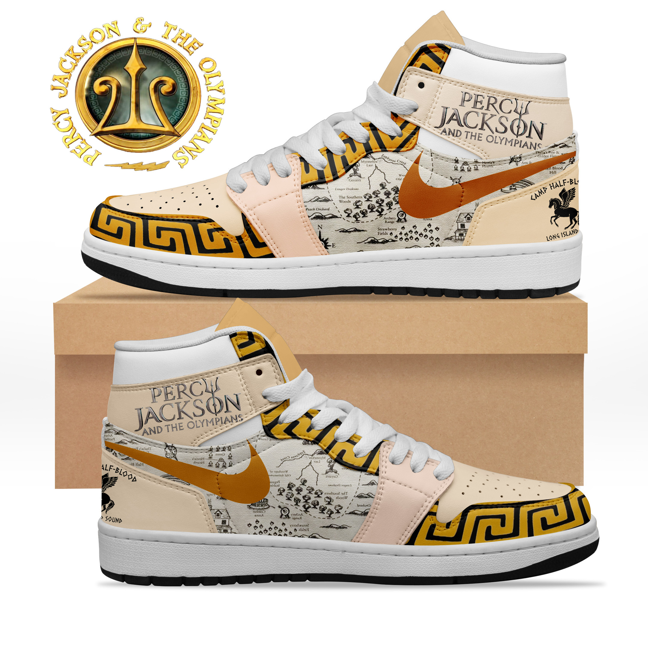 Percy Jackson and the Olympians AJ1 High Sneakers Shoes For Men And Women Calebmatthewhans