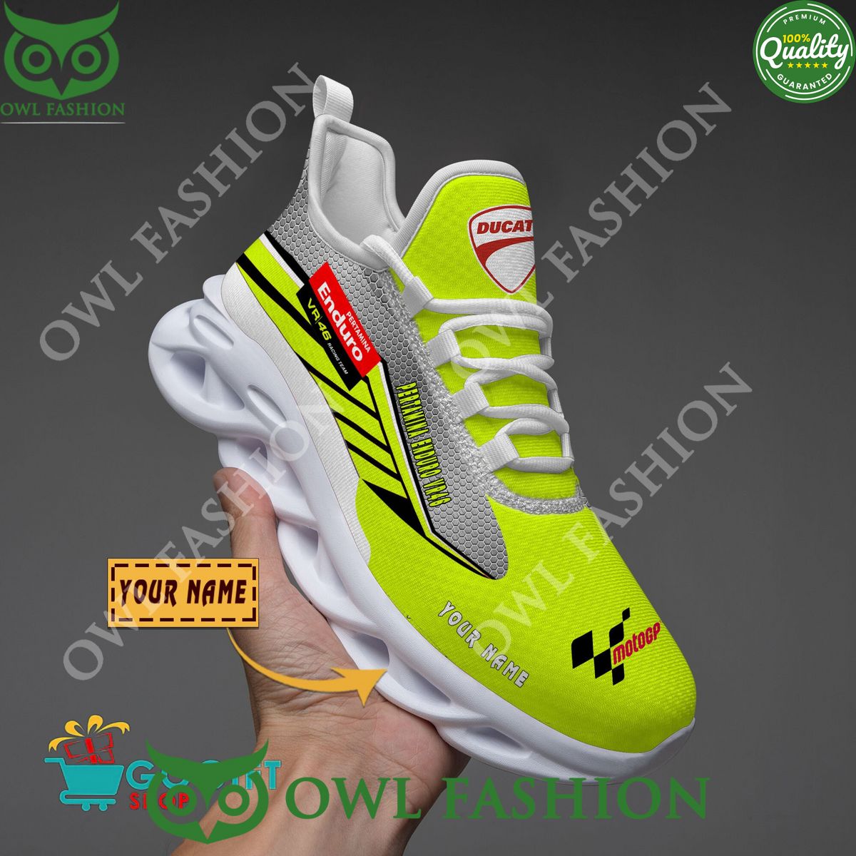 Pertamina Enduro VR46 Racing Team Max Soul Shoes Sneakers For Men And Women Calebmatthewhans