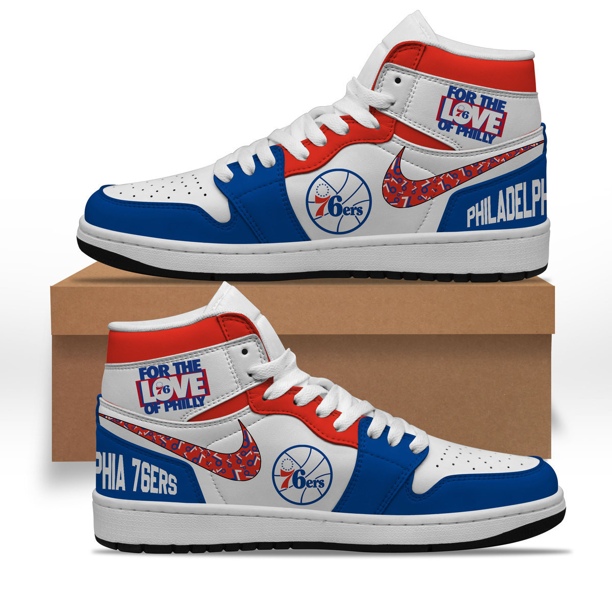 Philadelphia 76ers AJ1 High Sneakers Shoes For Men And Women Calebmatthewhans