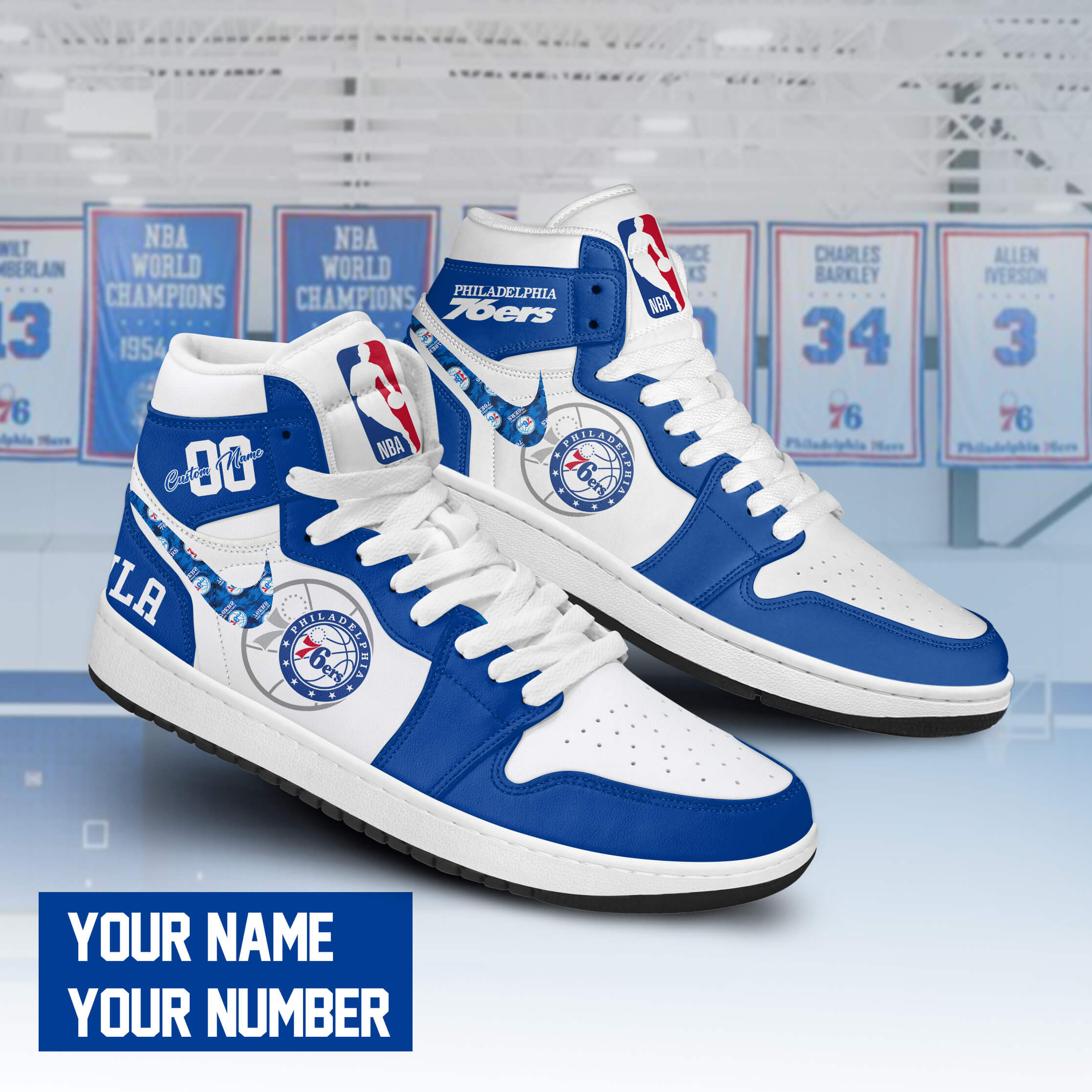 Philadelphia 76ers AJ1 High Sneakers Shoes For Men And Women Calebmatthewhans
