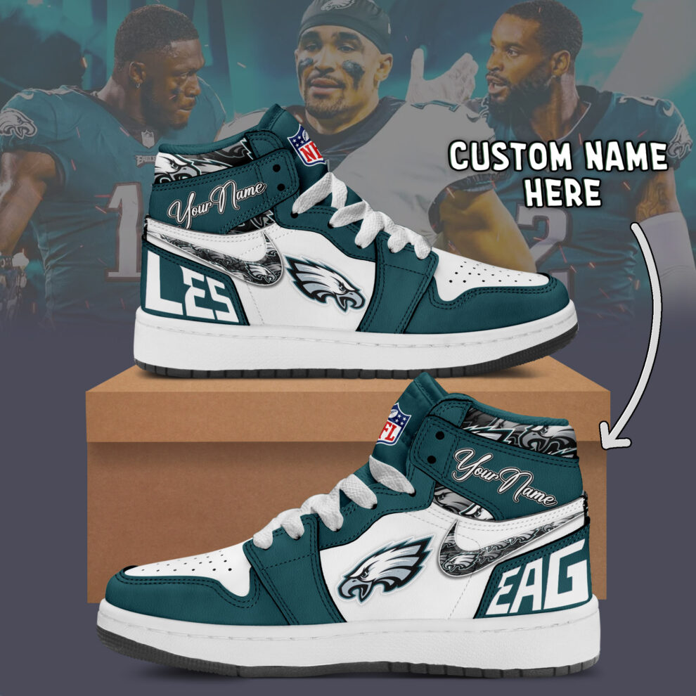 Philadelphia Eagles AJ1 High Sneakers Shoes For Men And Women Calebmatthewhans