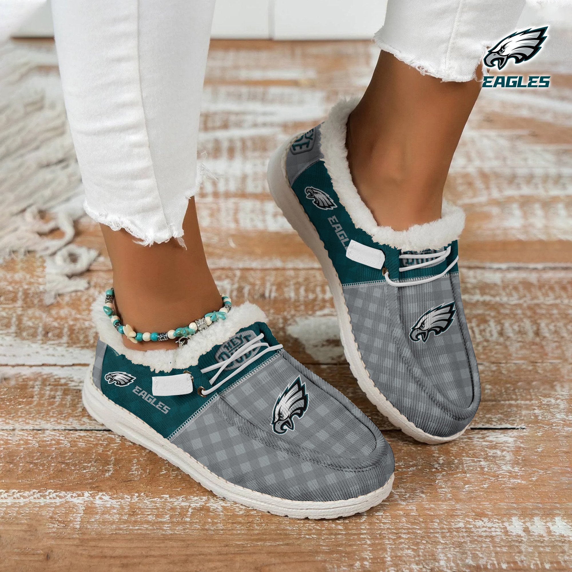 Philadelphia Eagles Personalized Hey Dude With Warm Fur Lining Shoes For Men And Women Calebmatthewhans