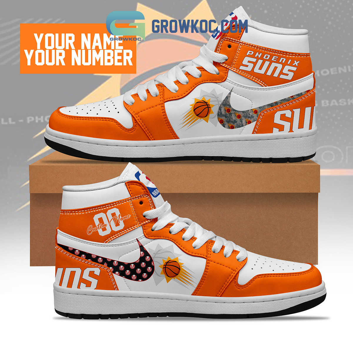 Phoenix Suns AJ1 High Sneakers Shoes For Men And Women Calebmatthewhans