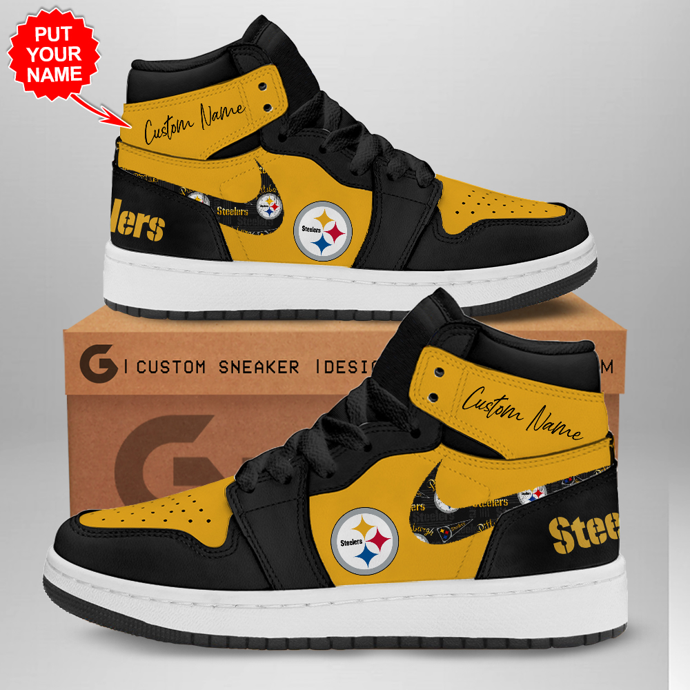 Pittsburgh Steelers AJ1 High Sneakers Shoes For Men And Women Calebmatthewhans