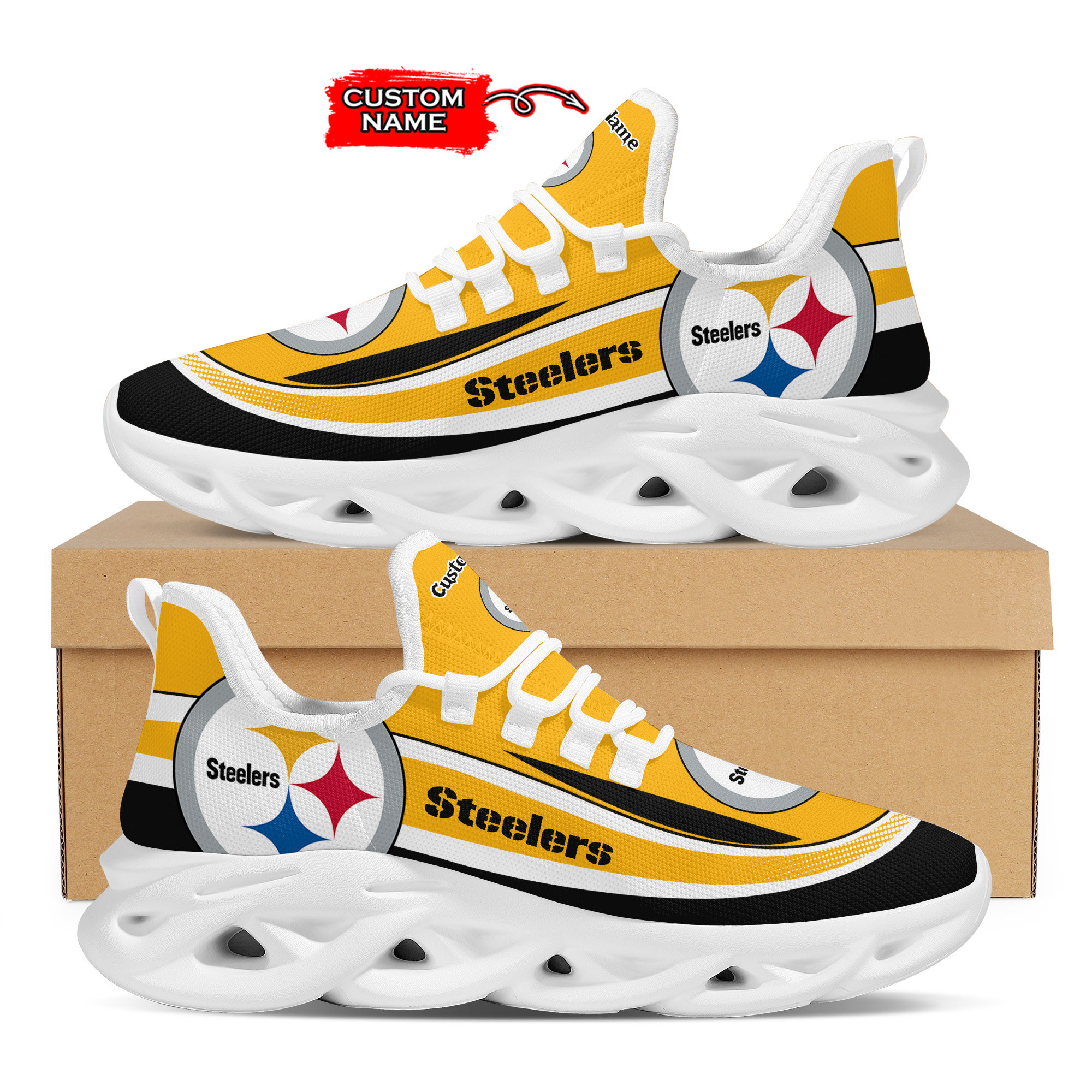 Pittsburgh Steelers Max Soul Shoes Sneakers For Men And Women Calebmatthewhans