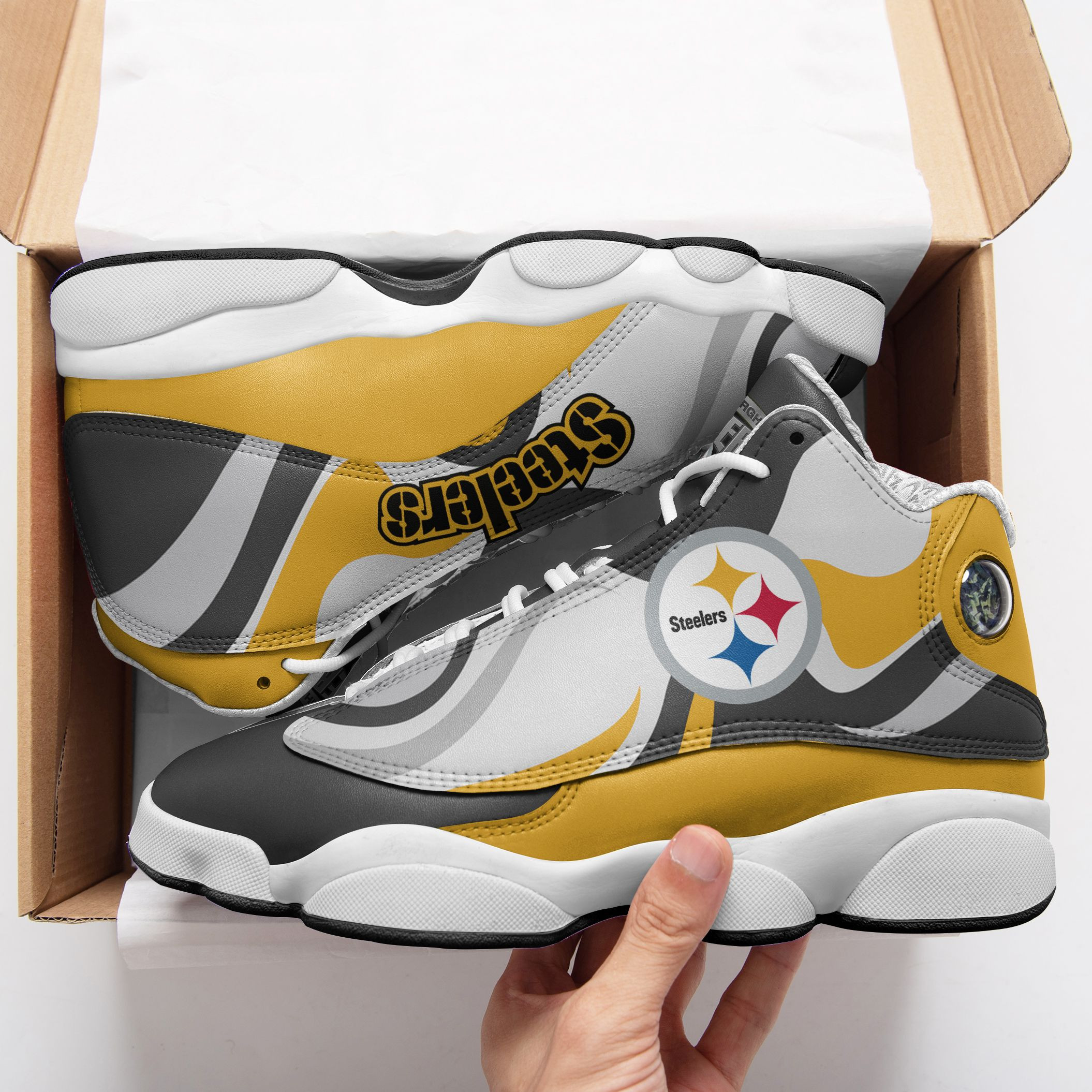 Pittsburgh Steelers NFL AJ13 Sneakers Shoes For Men And Women Calebmatthewhans