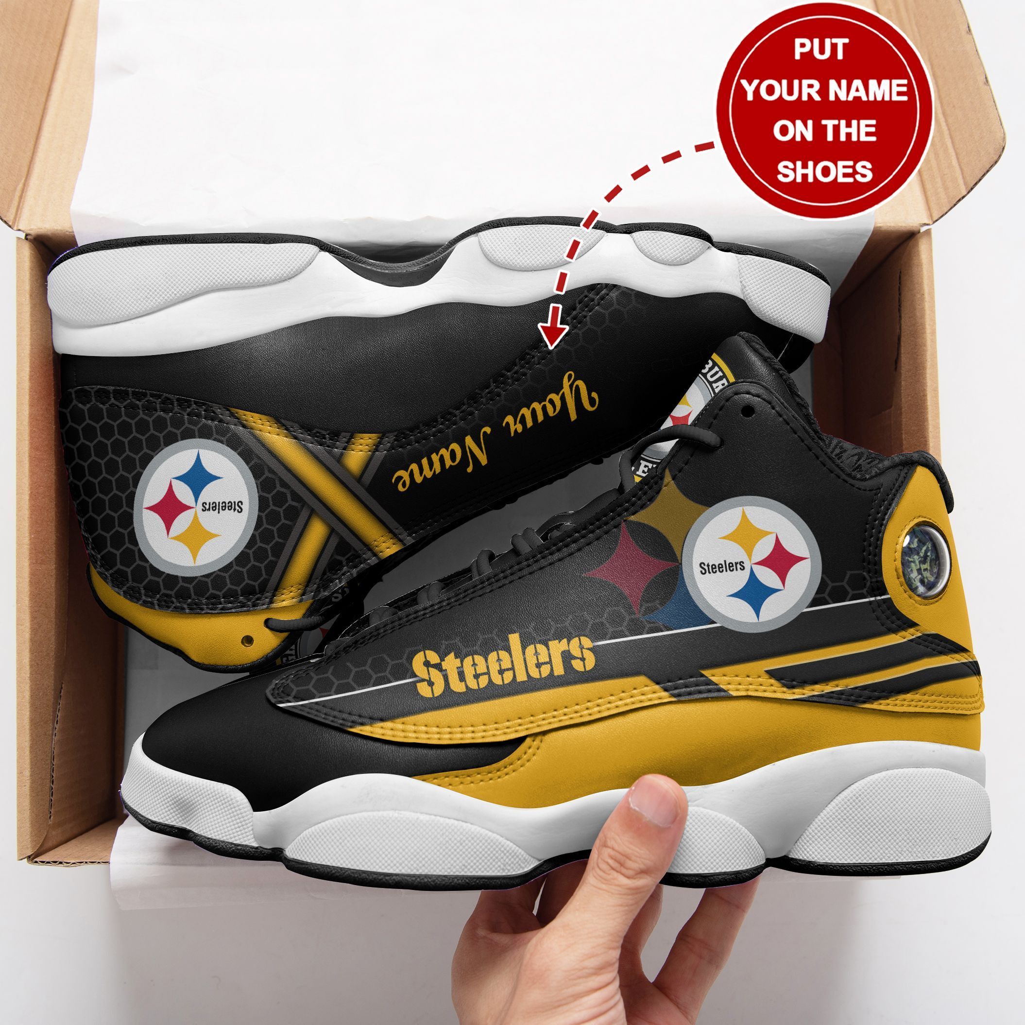 Pittsburgh Steelers NFL AJ13 Sneakers Shoes For Men And Women Calebmatthewhans