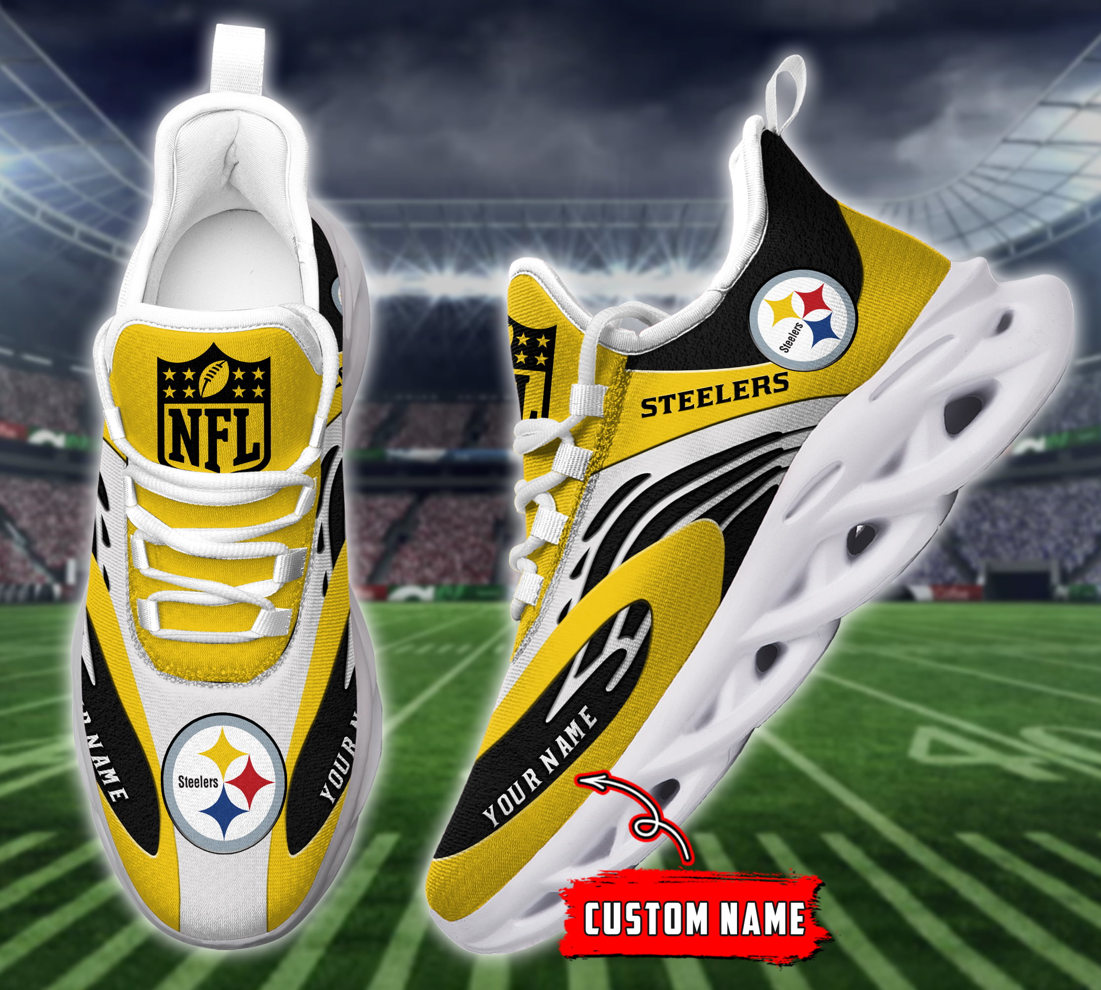 Pittsburgh Steelers NFL Max Soul Shoes Sneakers For Men And Women Calebmatthewhans