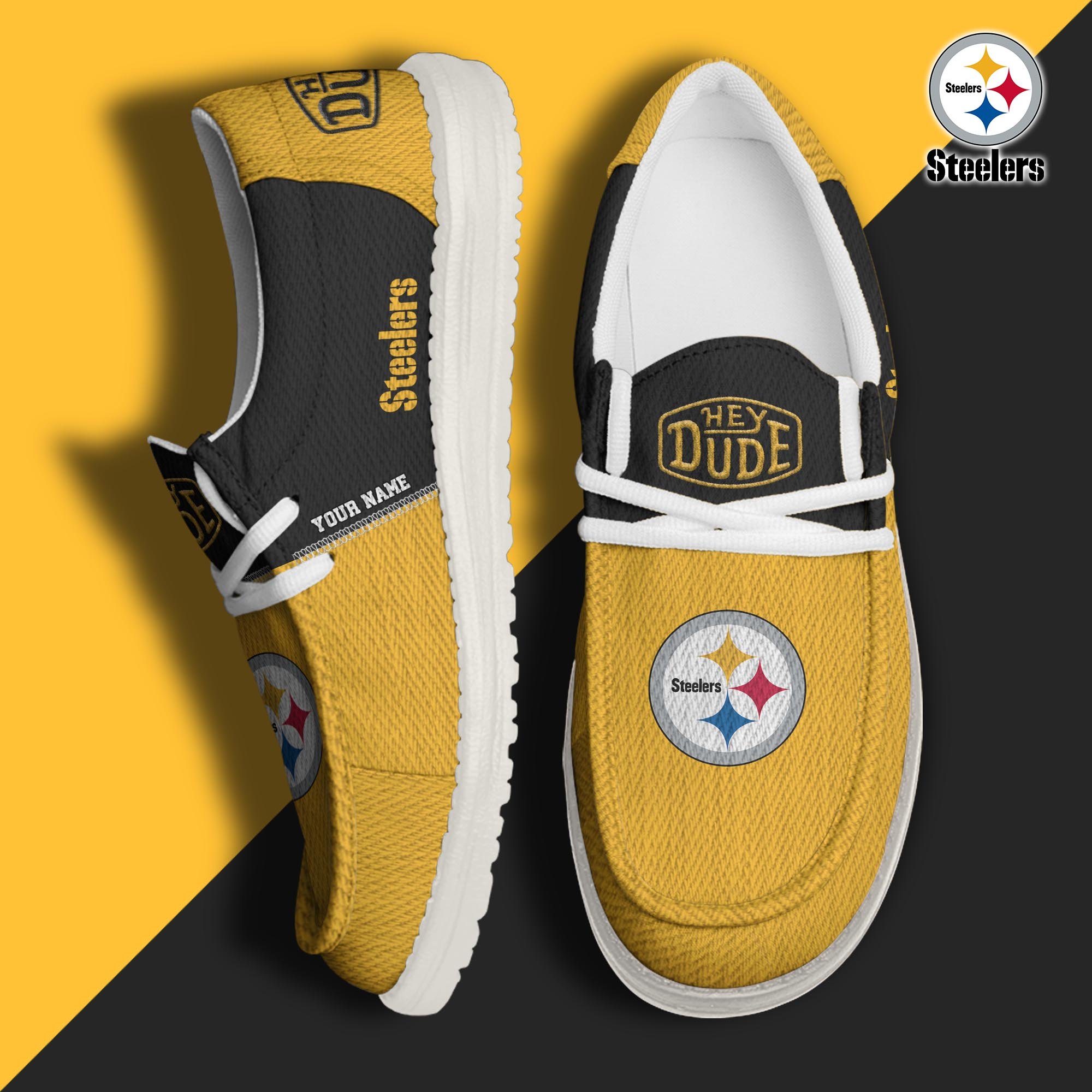 Pittsburgh Steelers Personalized Hey Dude Shoes For Men And Women Calebmatthewhans